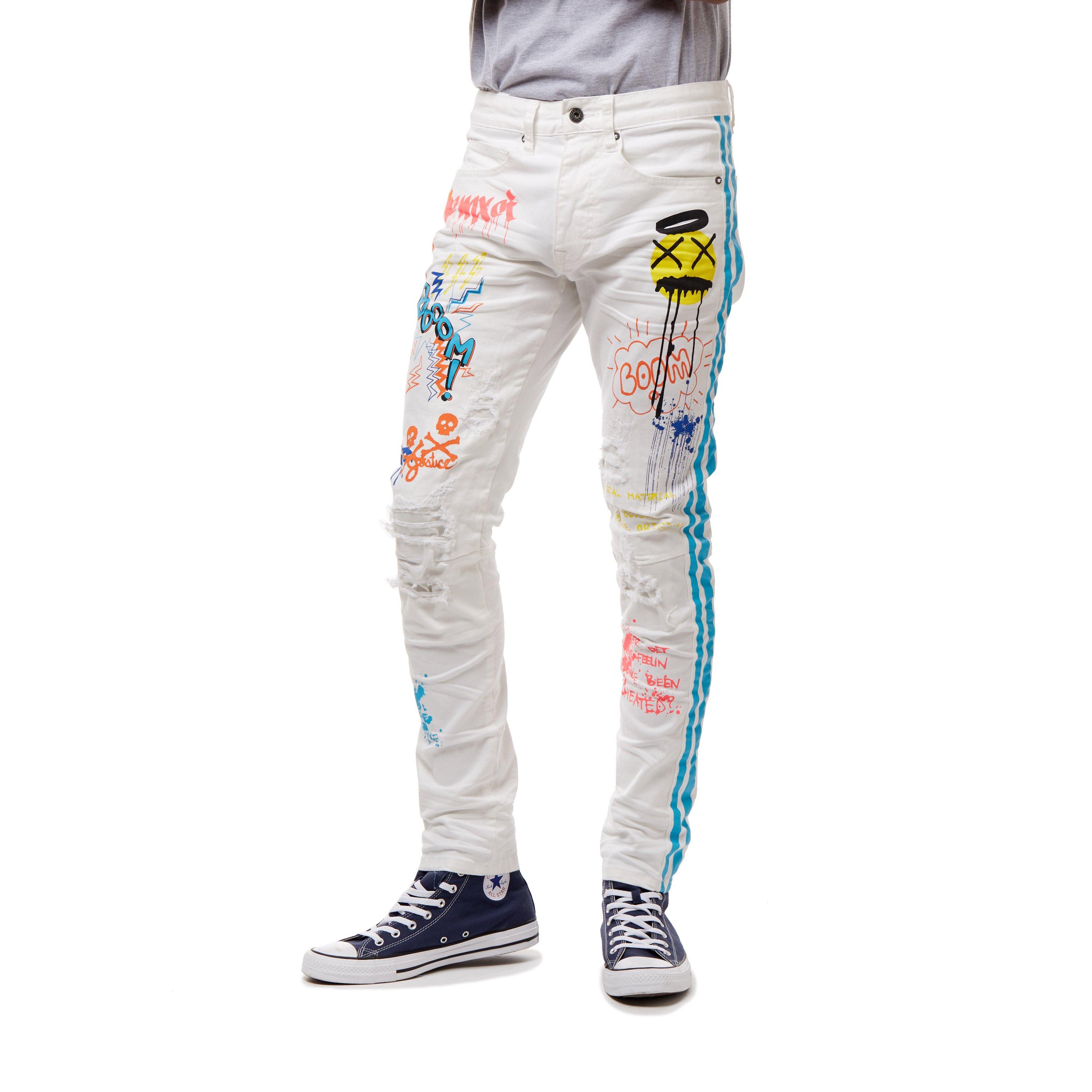 white smoke rise jeans
