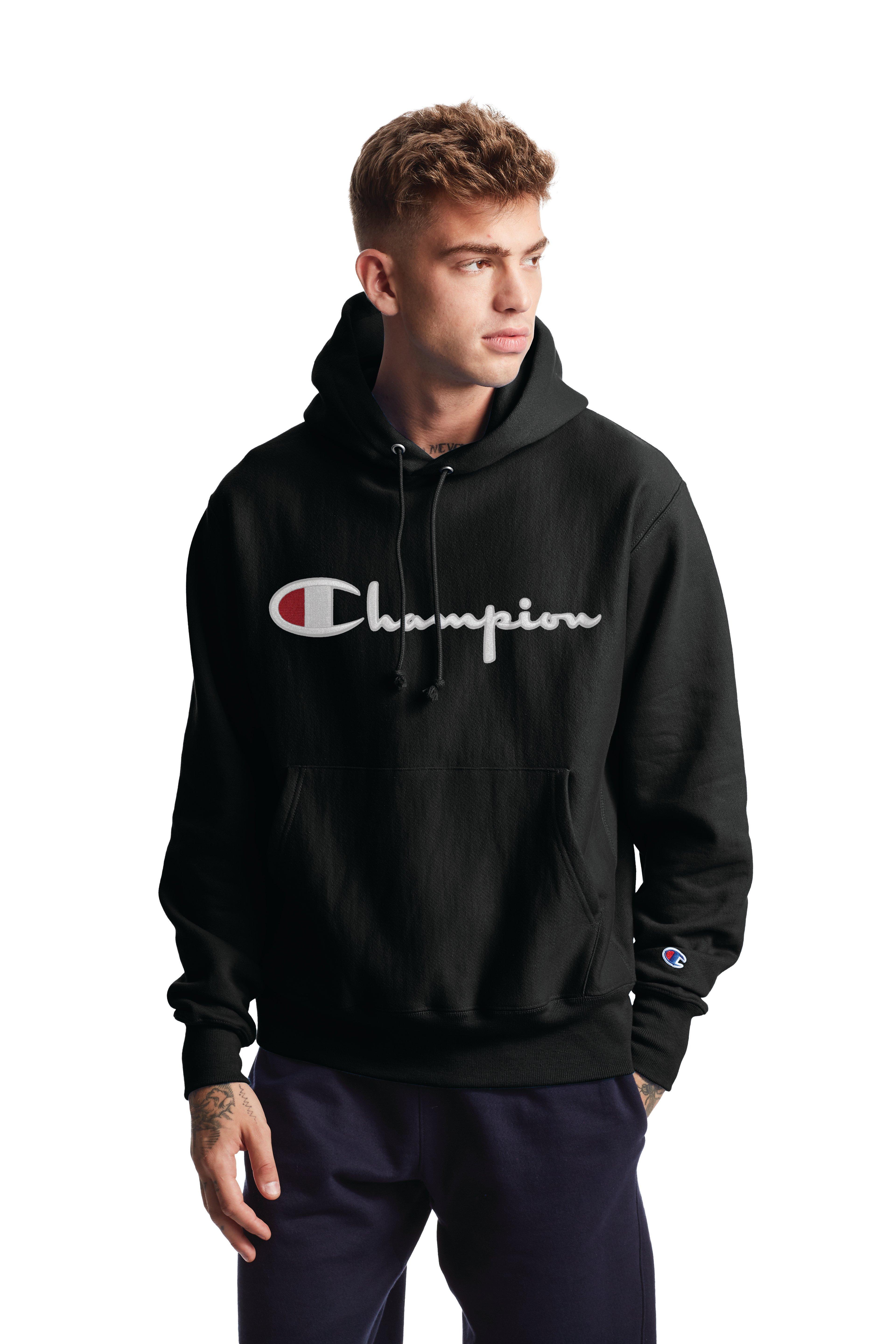 champion mens black hoodie