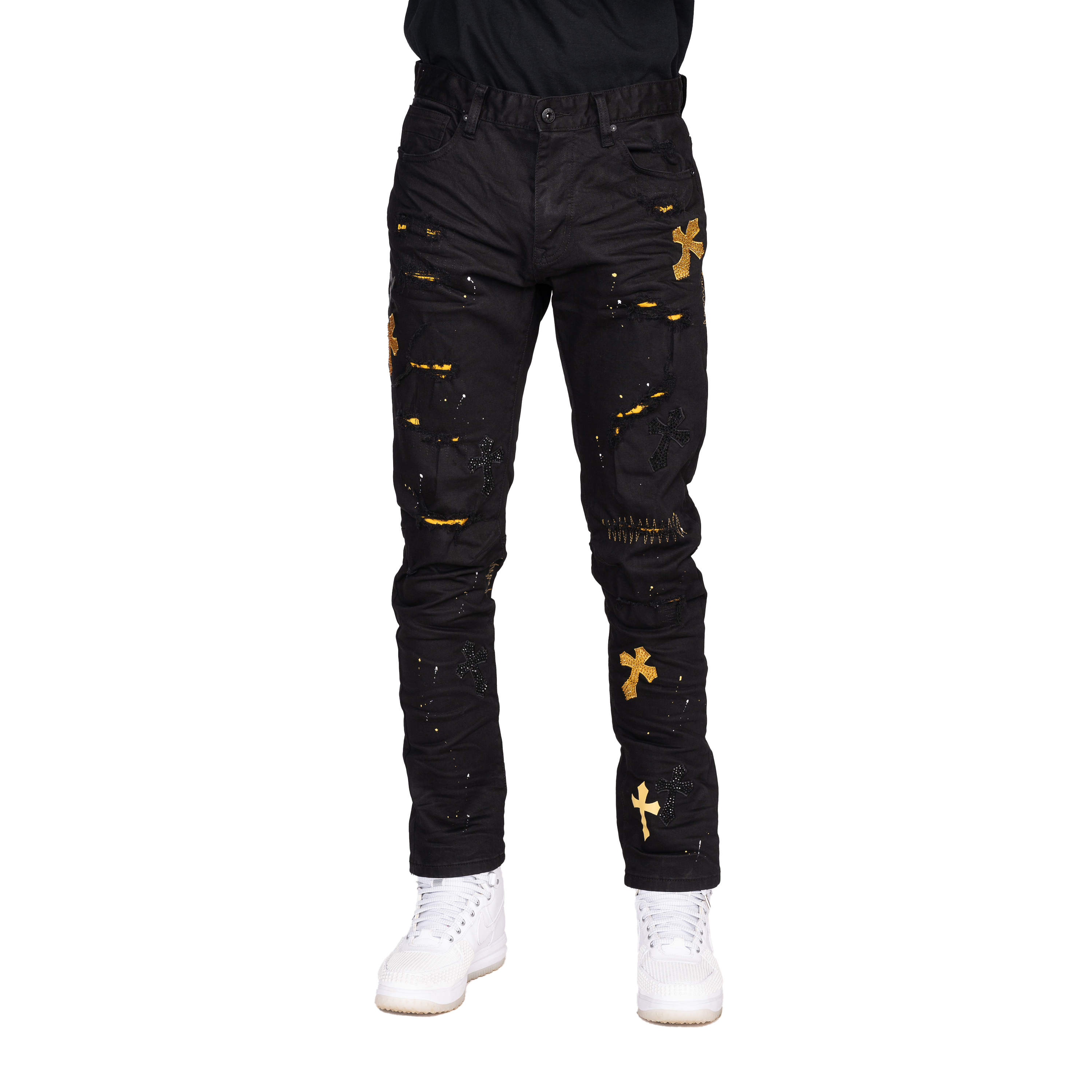 black and gold camo pants