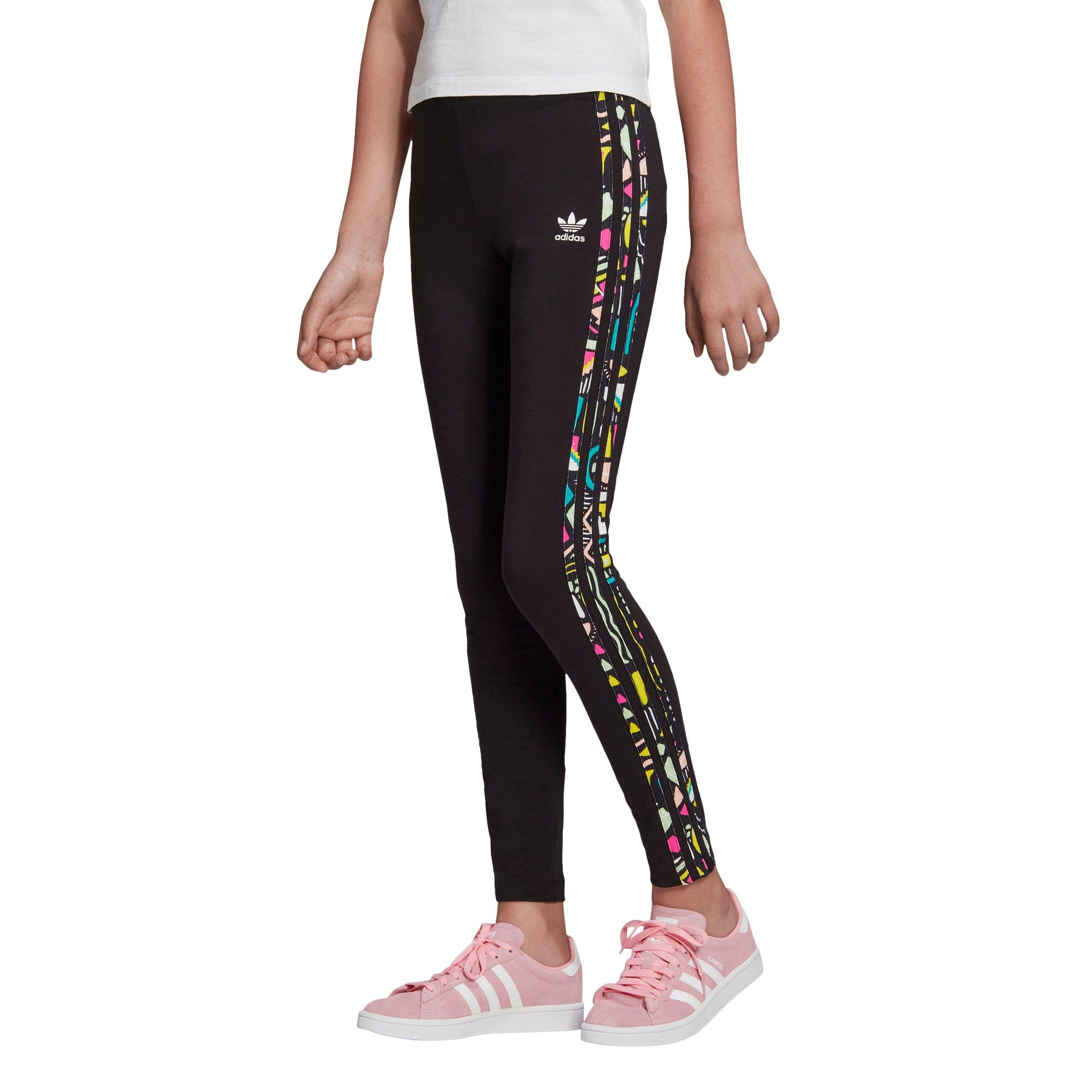 girls adidas 3 stripe leggings