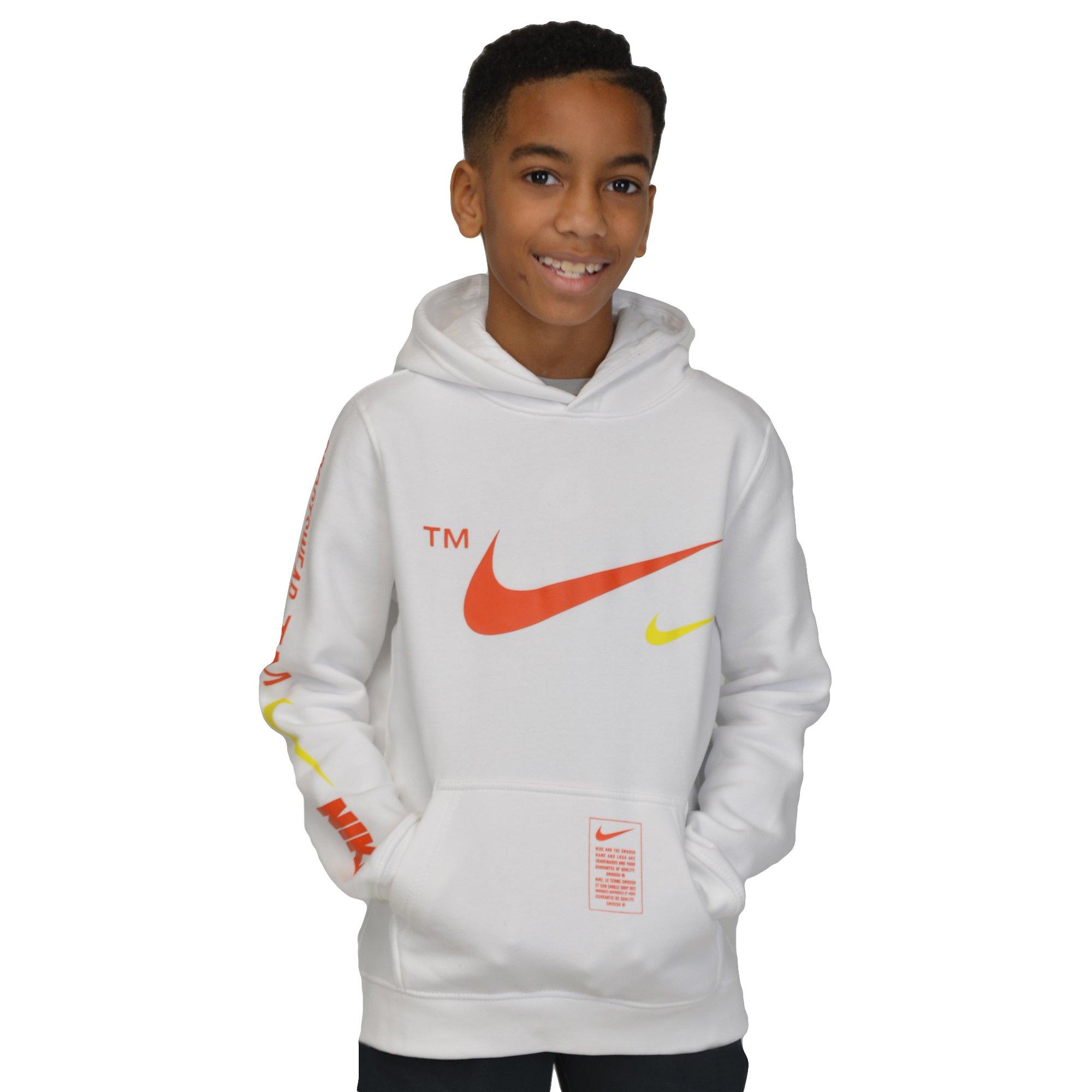 white and orange nike hoodie