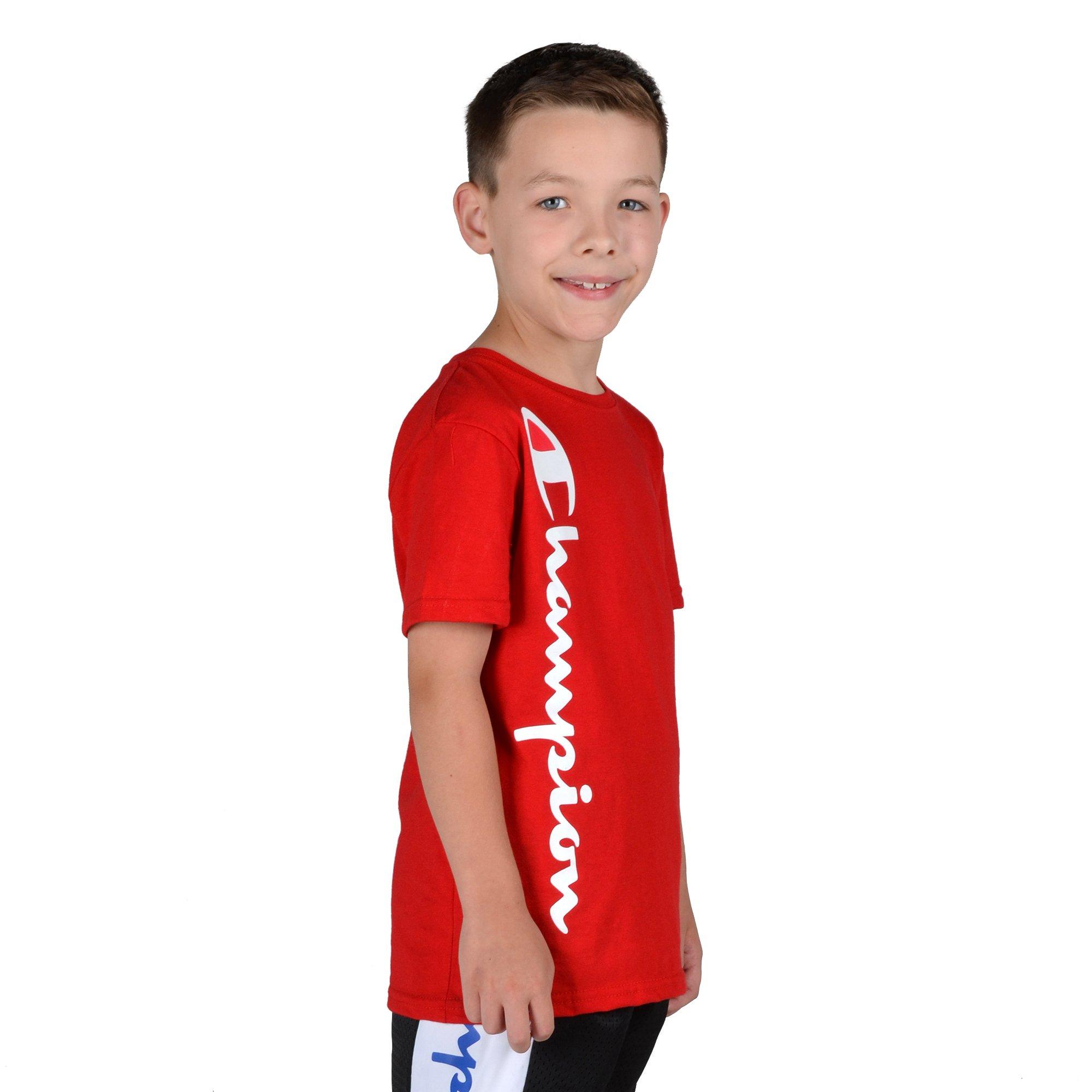 boys red champion shirt