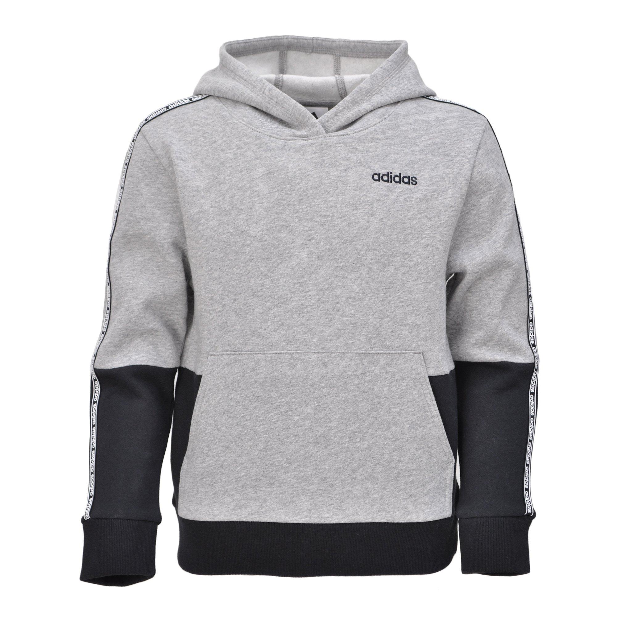 adidas tape hoodie grey