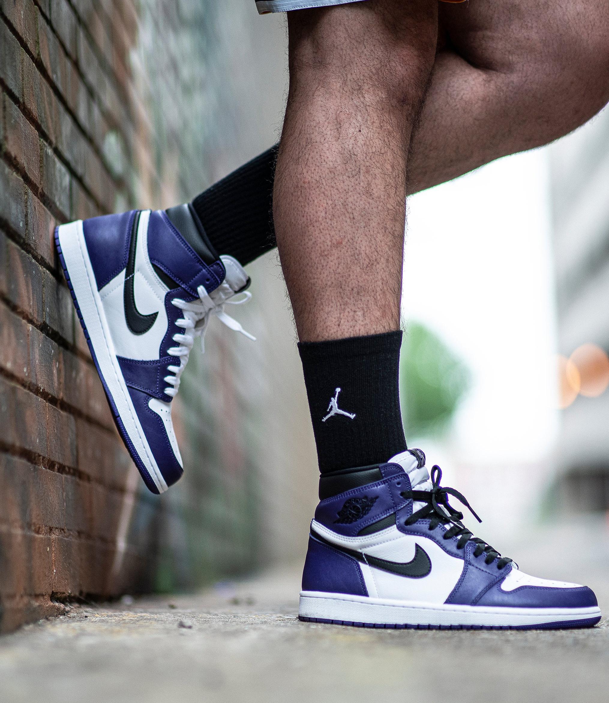 Black and purple outlet air jordan 1