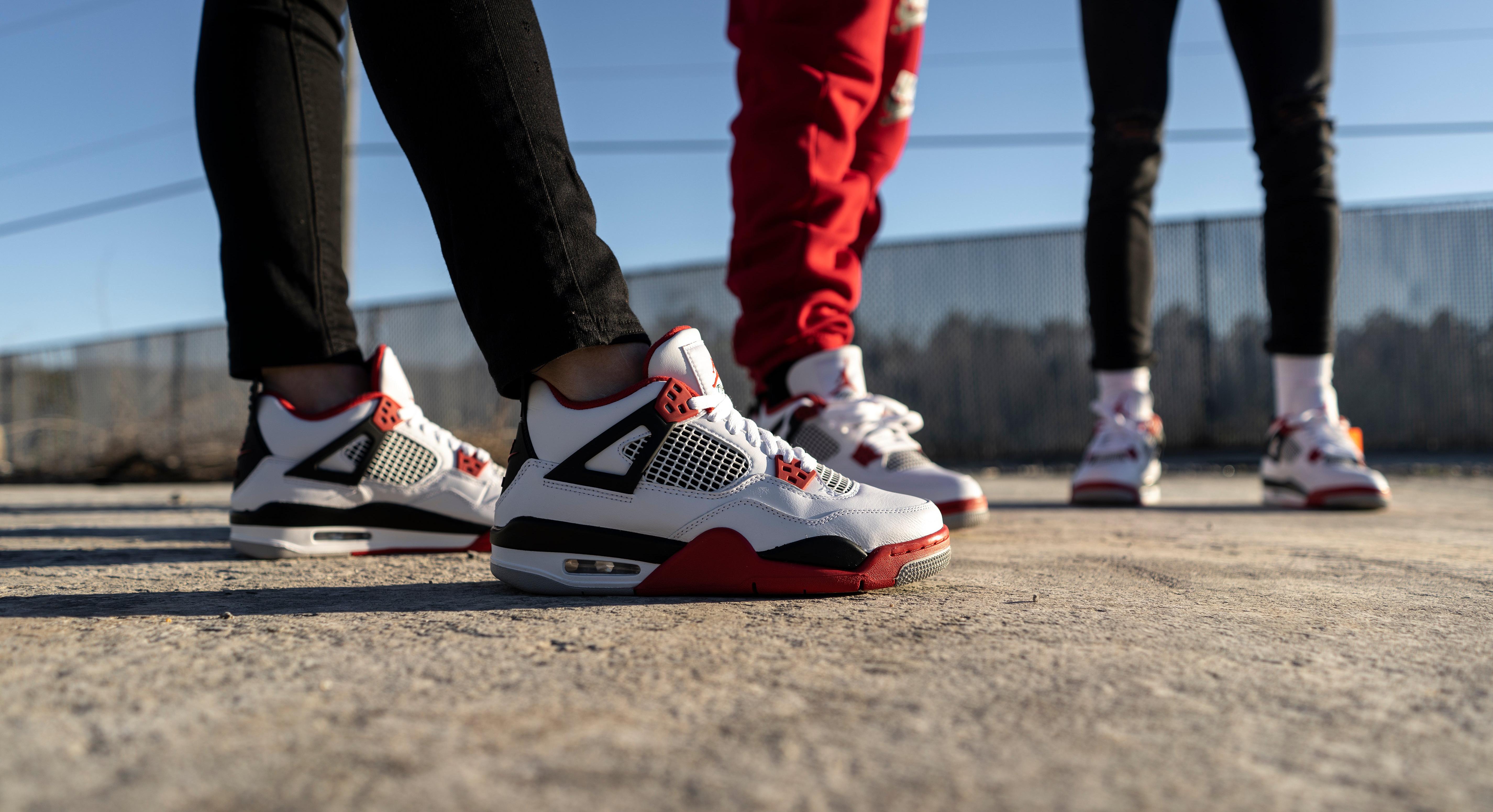 Sneakers Release Air Jordan 4 Retro Fire Red Men s and Kids Shoe