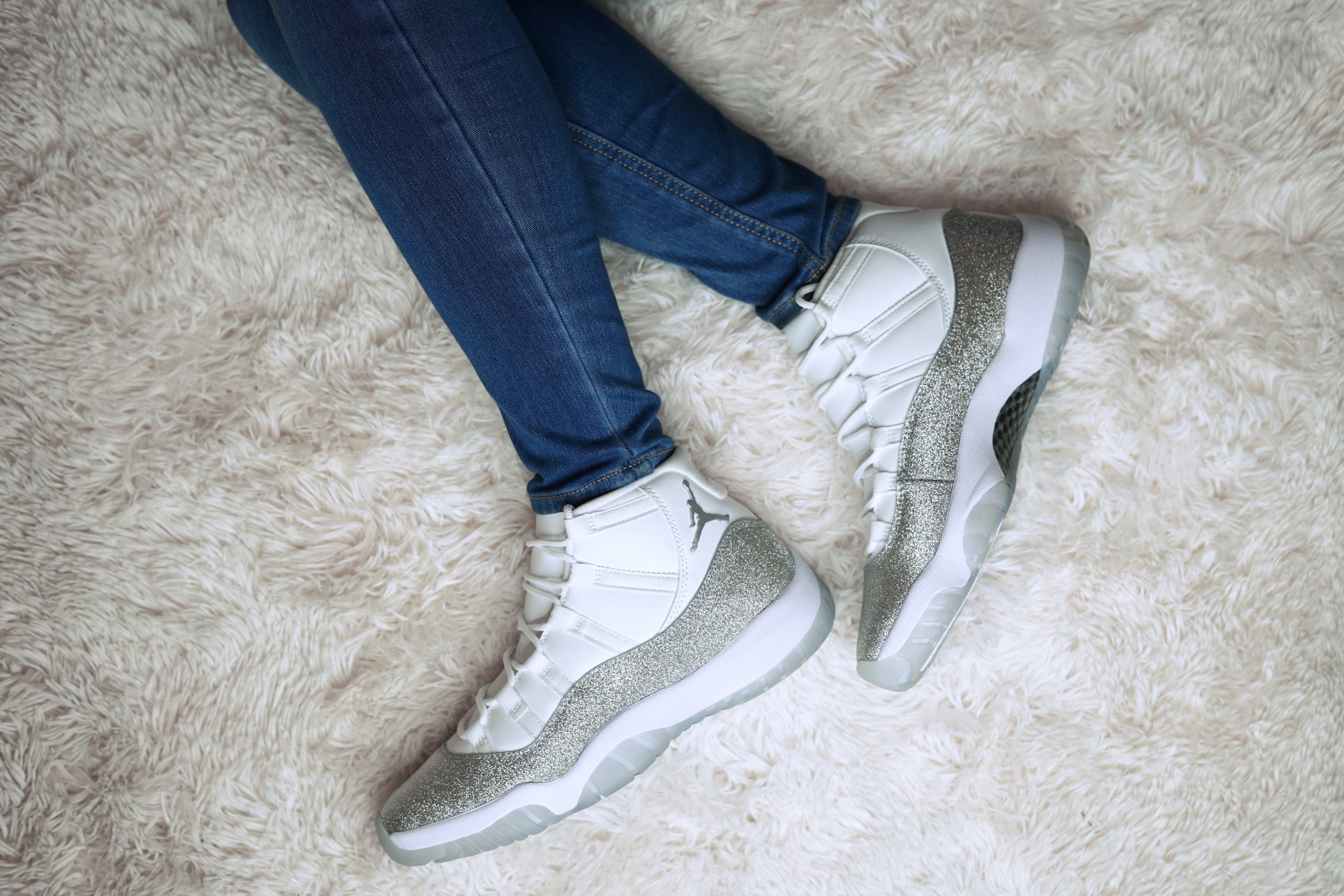 silver jordan 11 womens