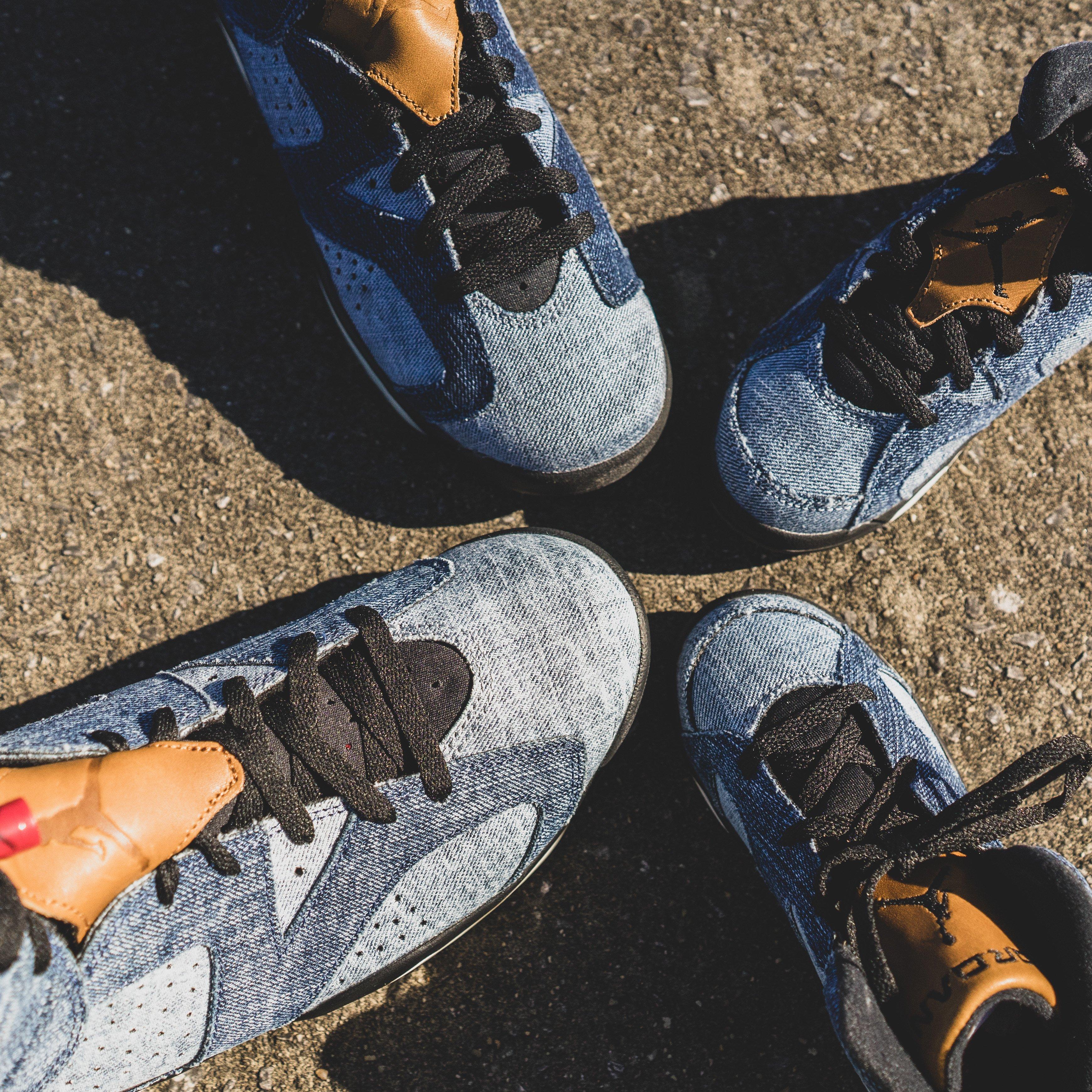 air jordan retro 6 washed denim & black sail