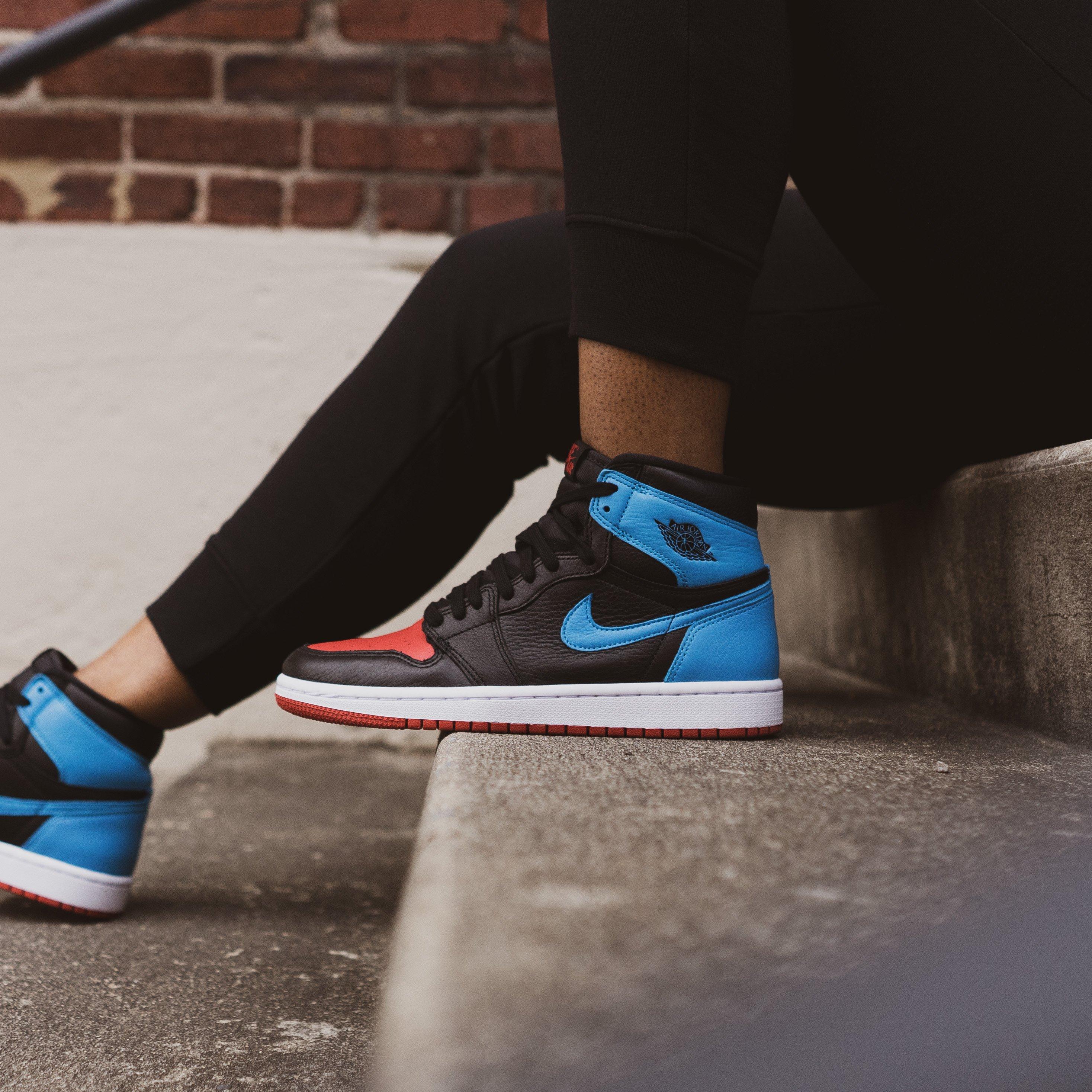 air jordan 1 red and blue womens