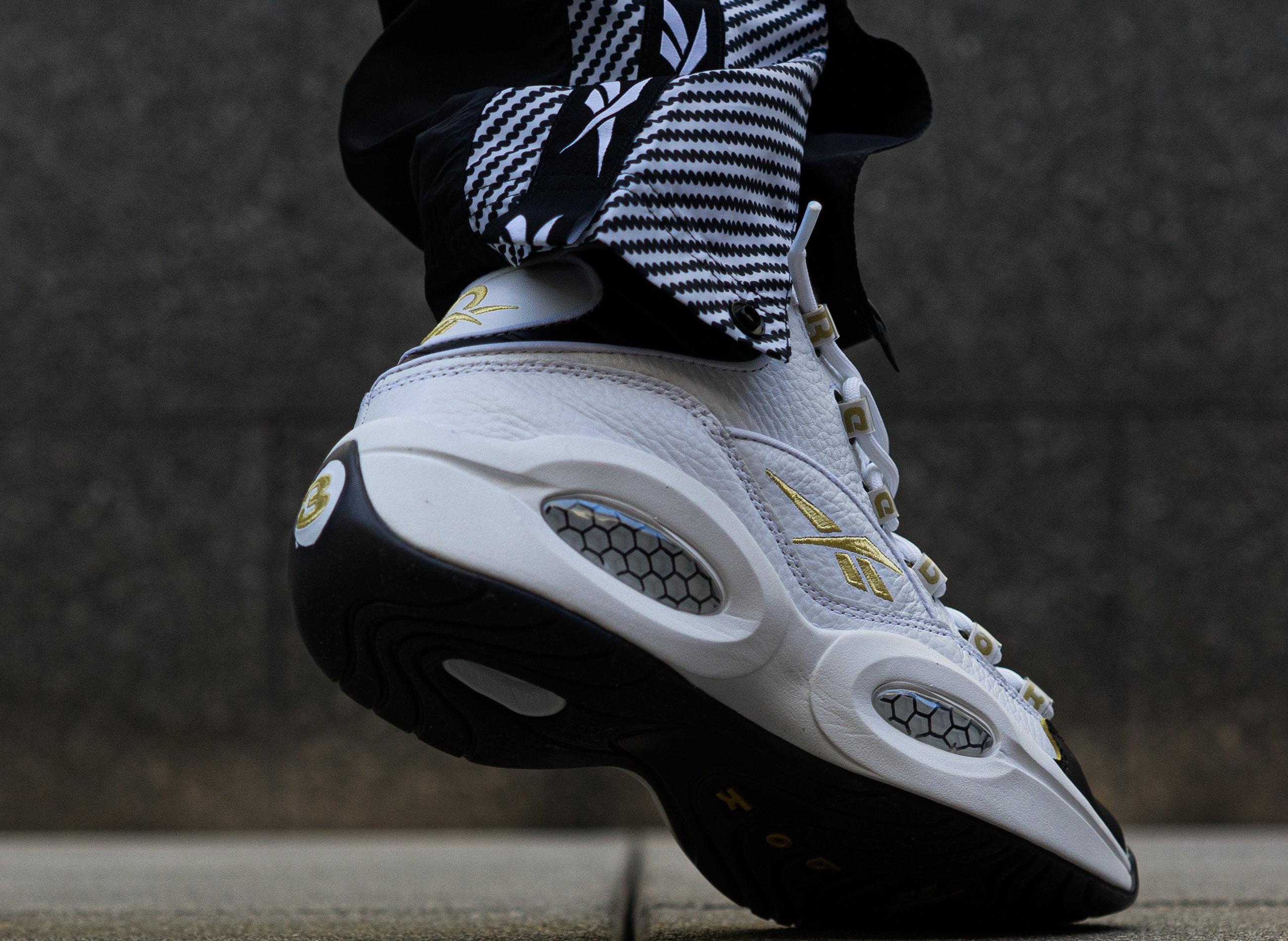 Reebok question mid white 2024 black