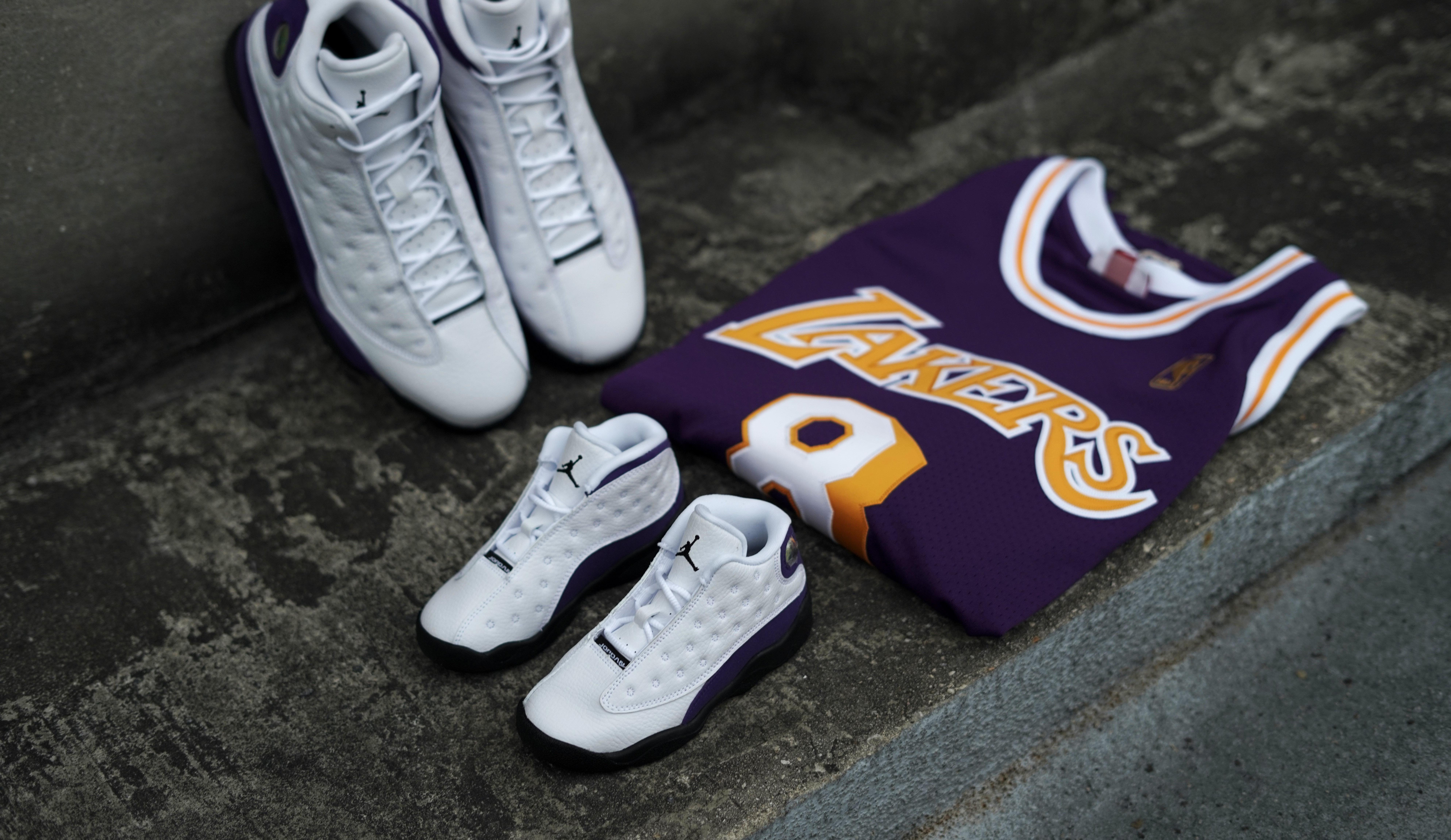 Jordan 13 lakers sales preschool