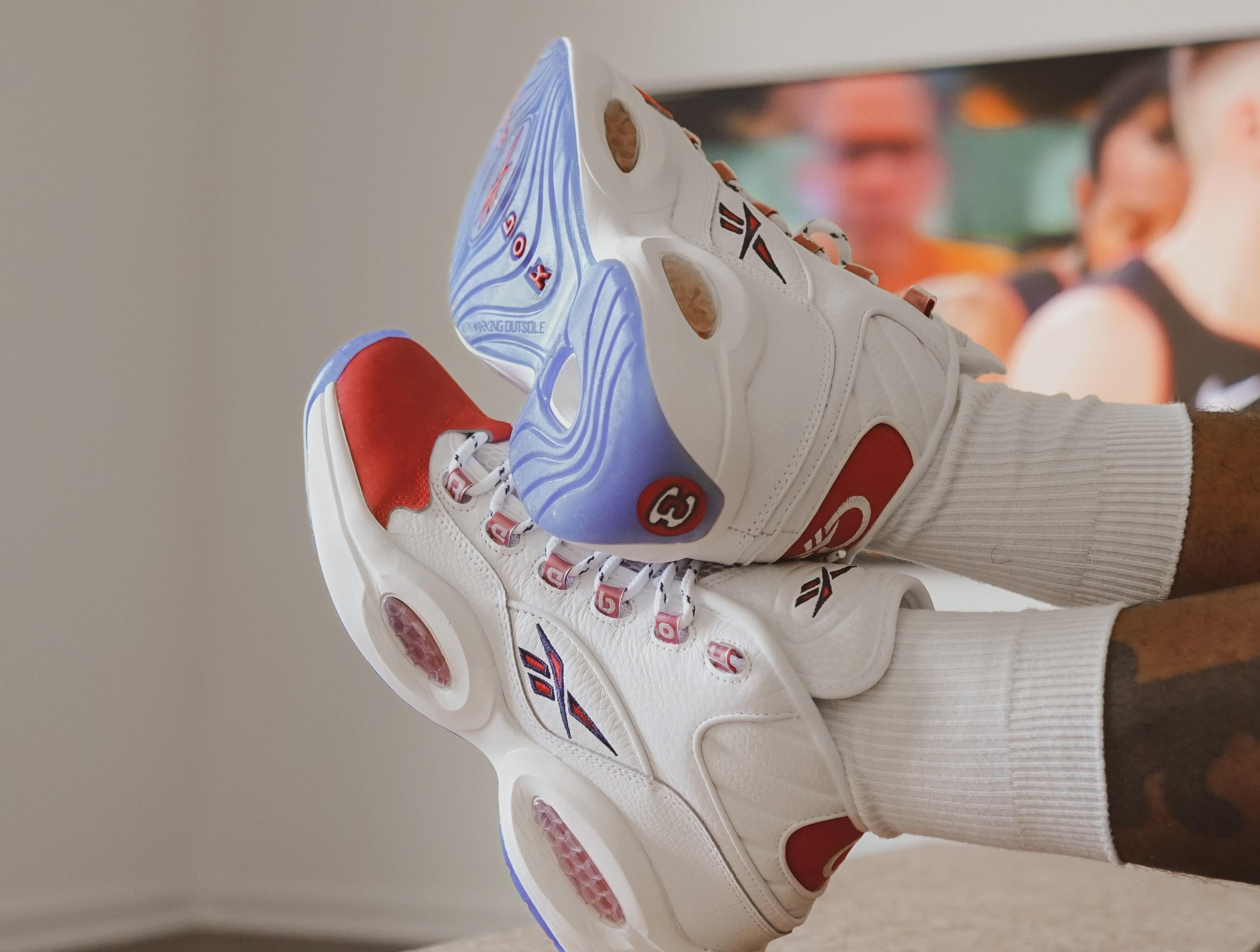 Reebok question best sale low white red