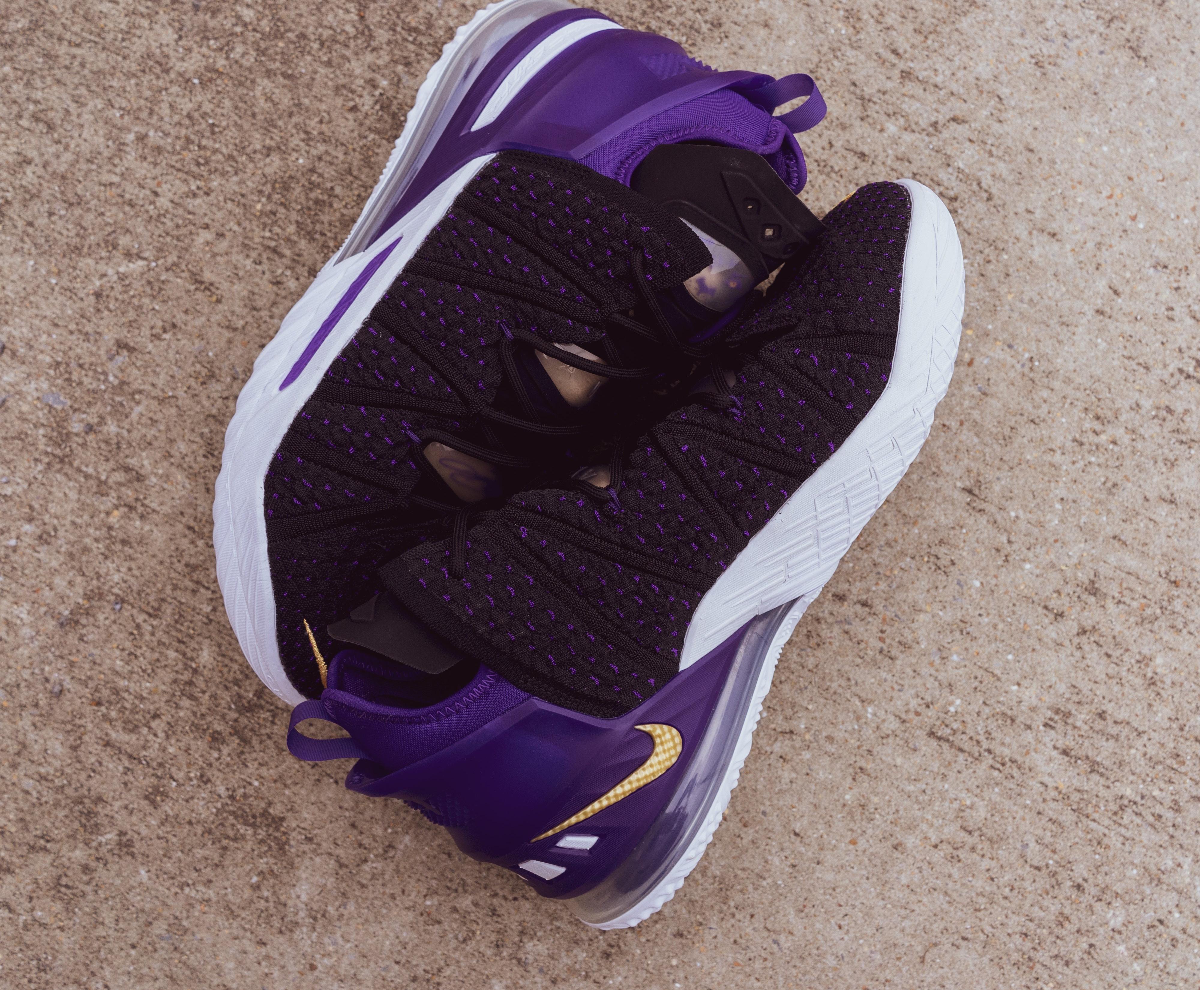 LeBron James' Sneakers Drop in Purple & Gold Lakers Colorway