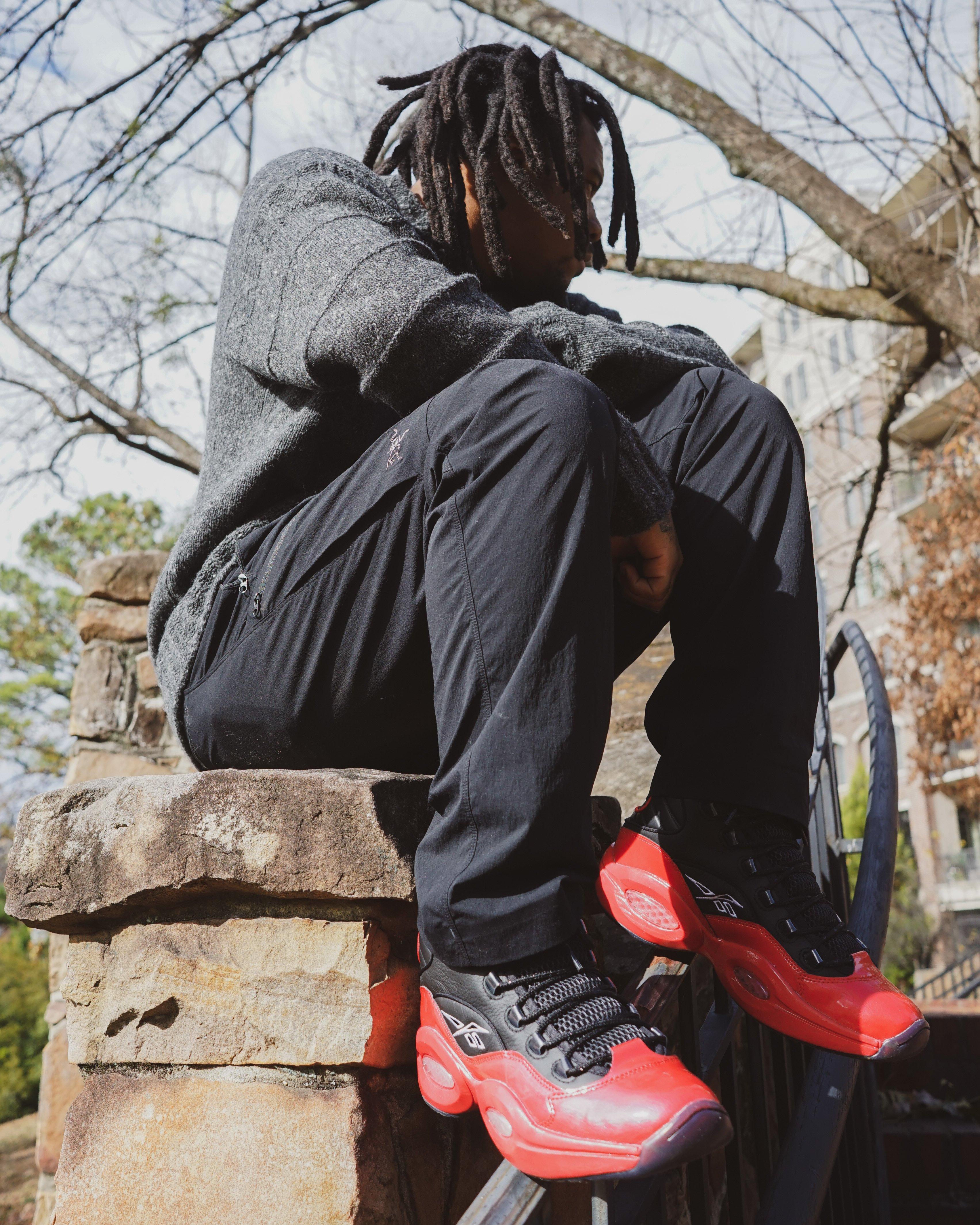 reebok question red black