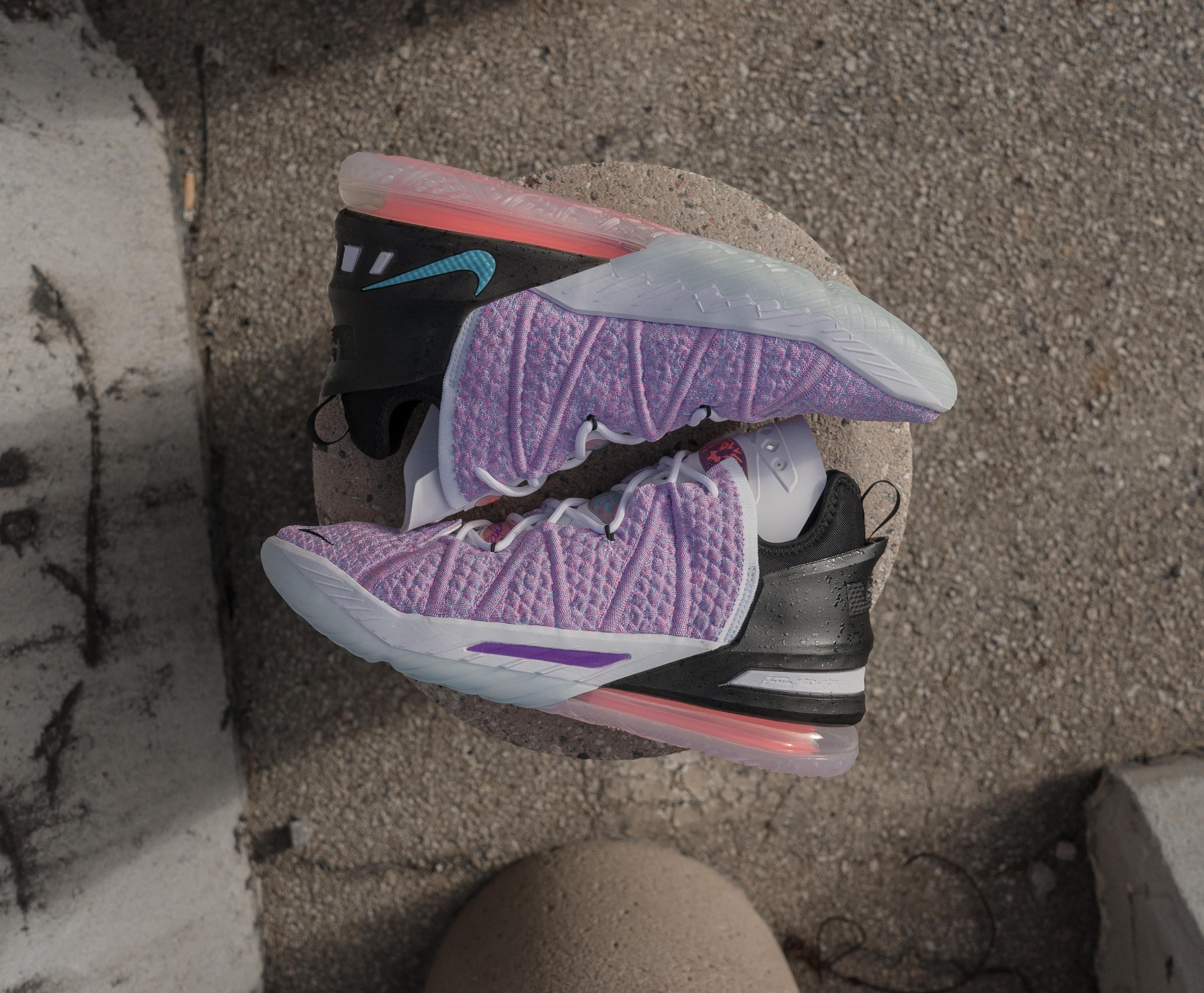 Nike LeBron 18 Black/Pink Blast/Multicolor Men's Basketball Shoe -  Hibbett