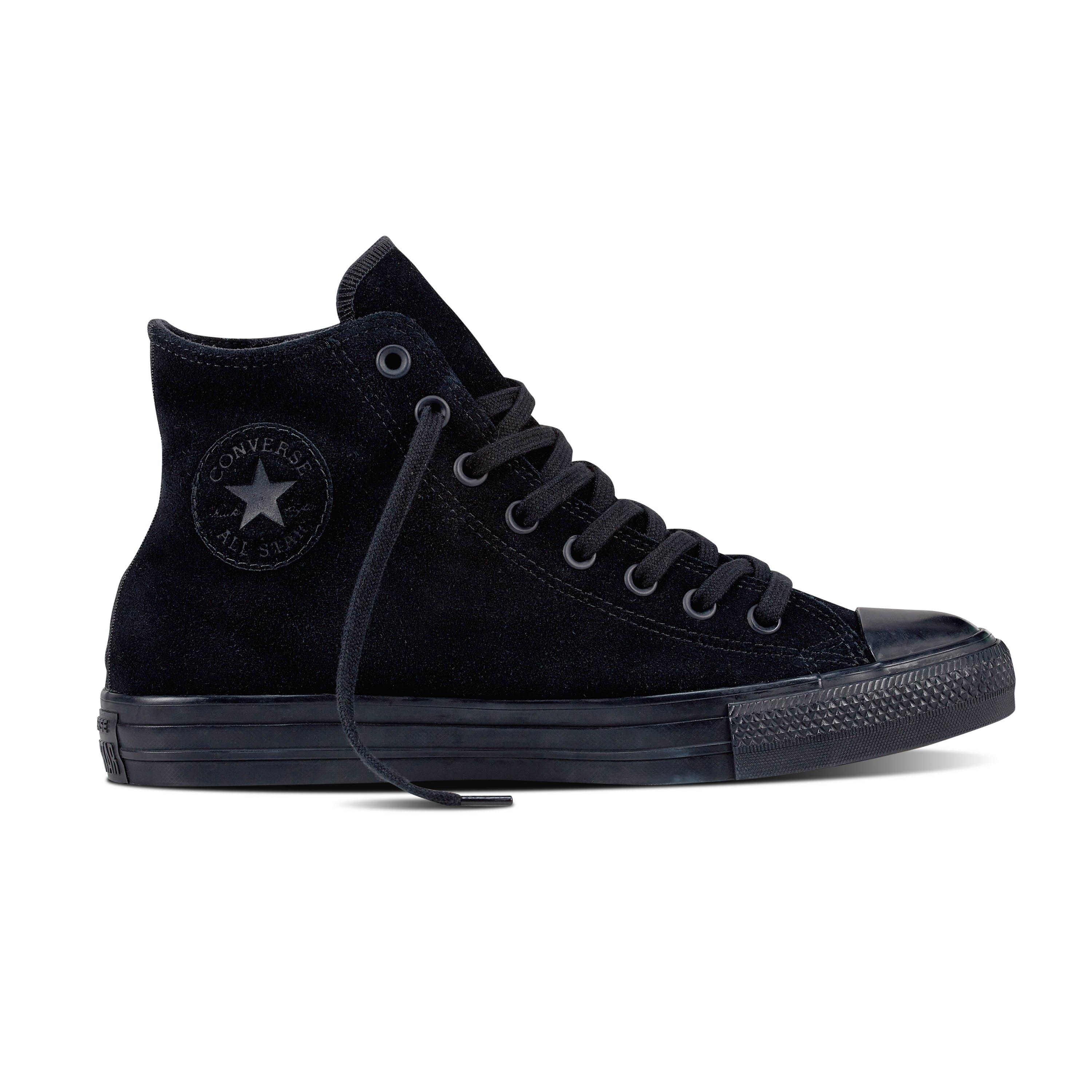 black suede converse high tops