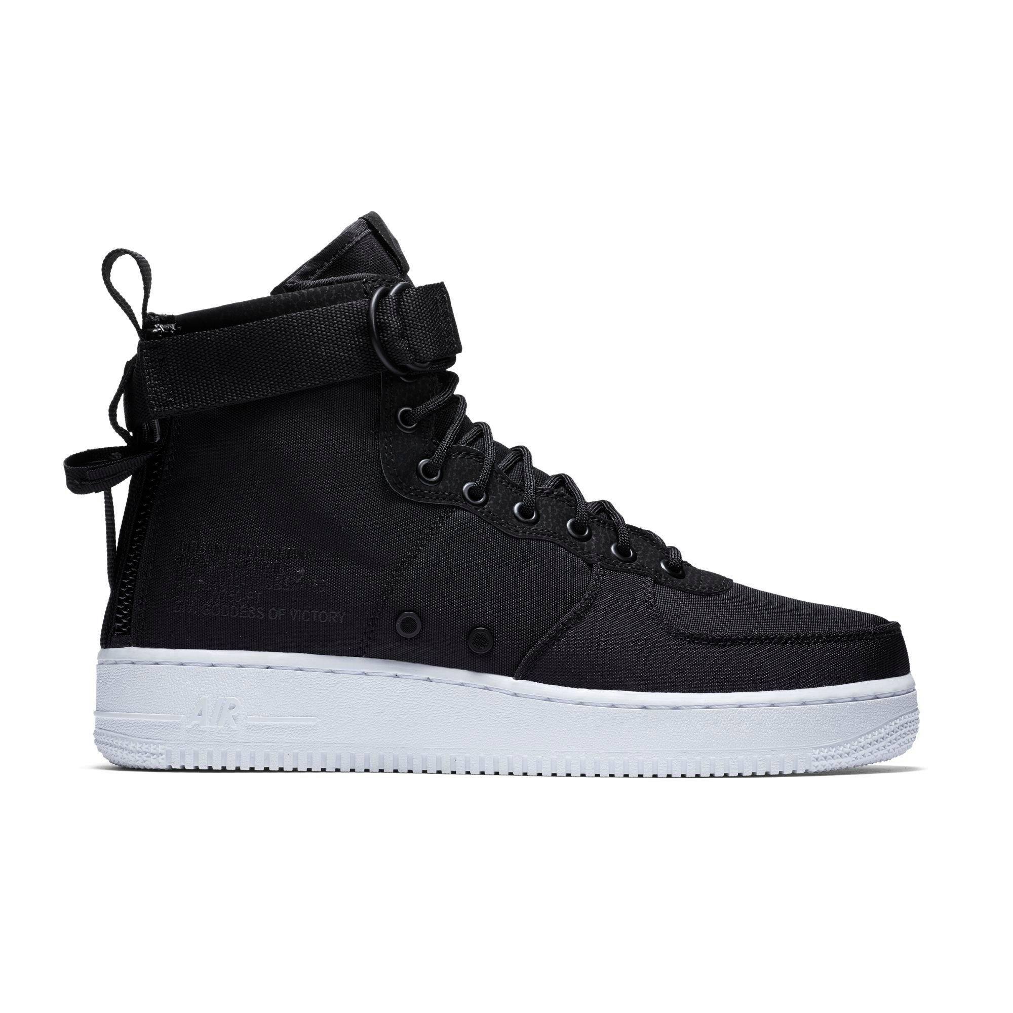 nike sf air force 1 mid black and white