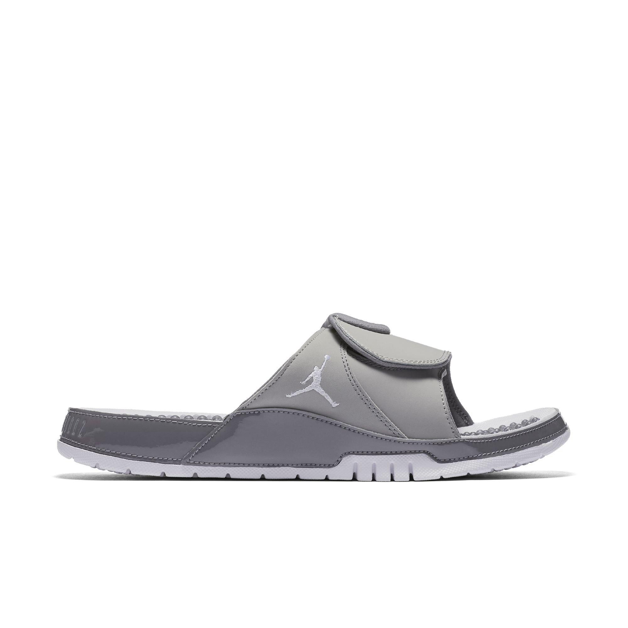 grey jordan slides