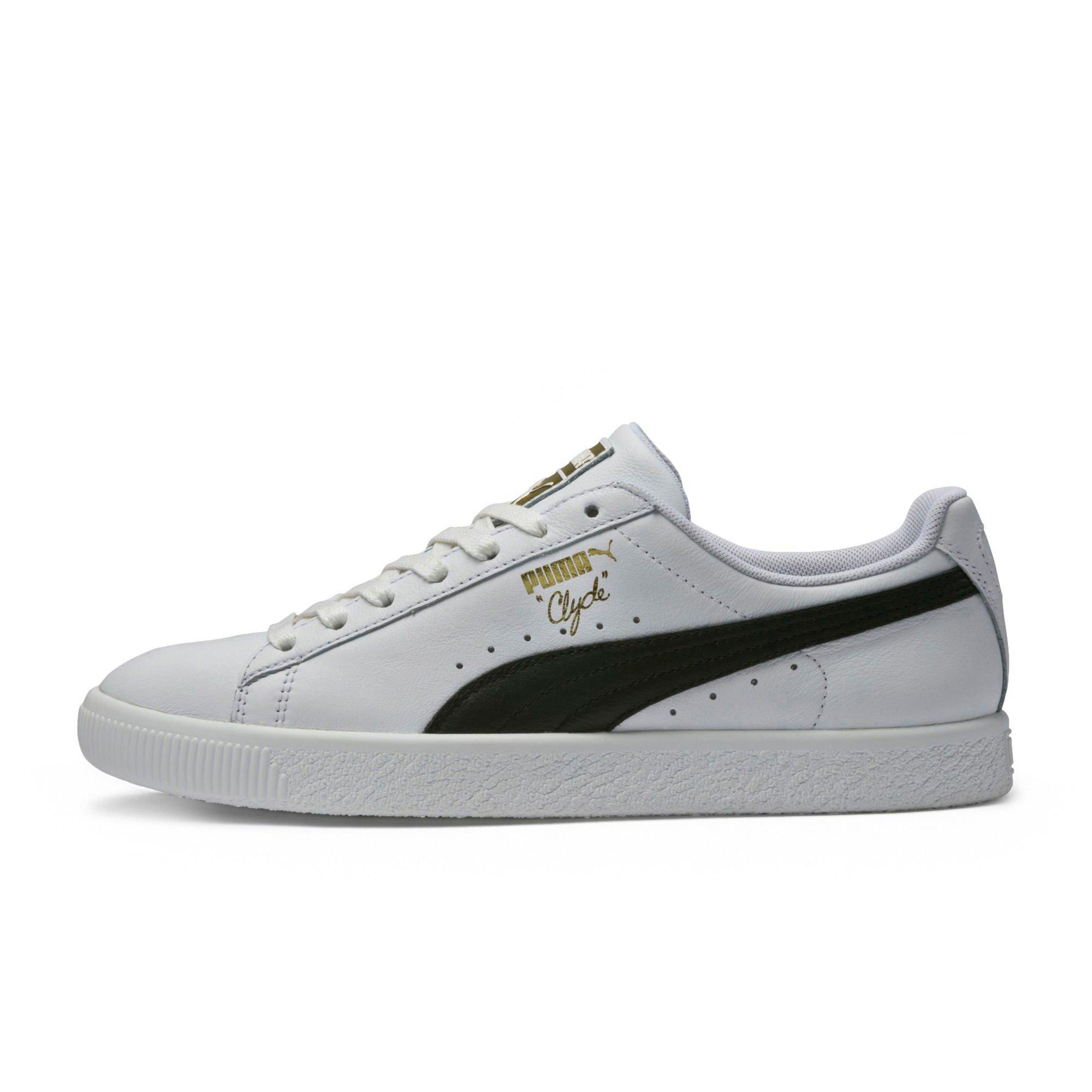 puma clyde white black