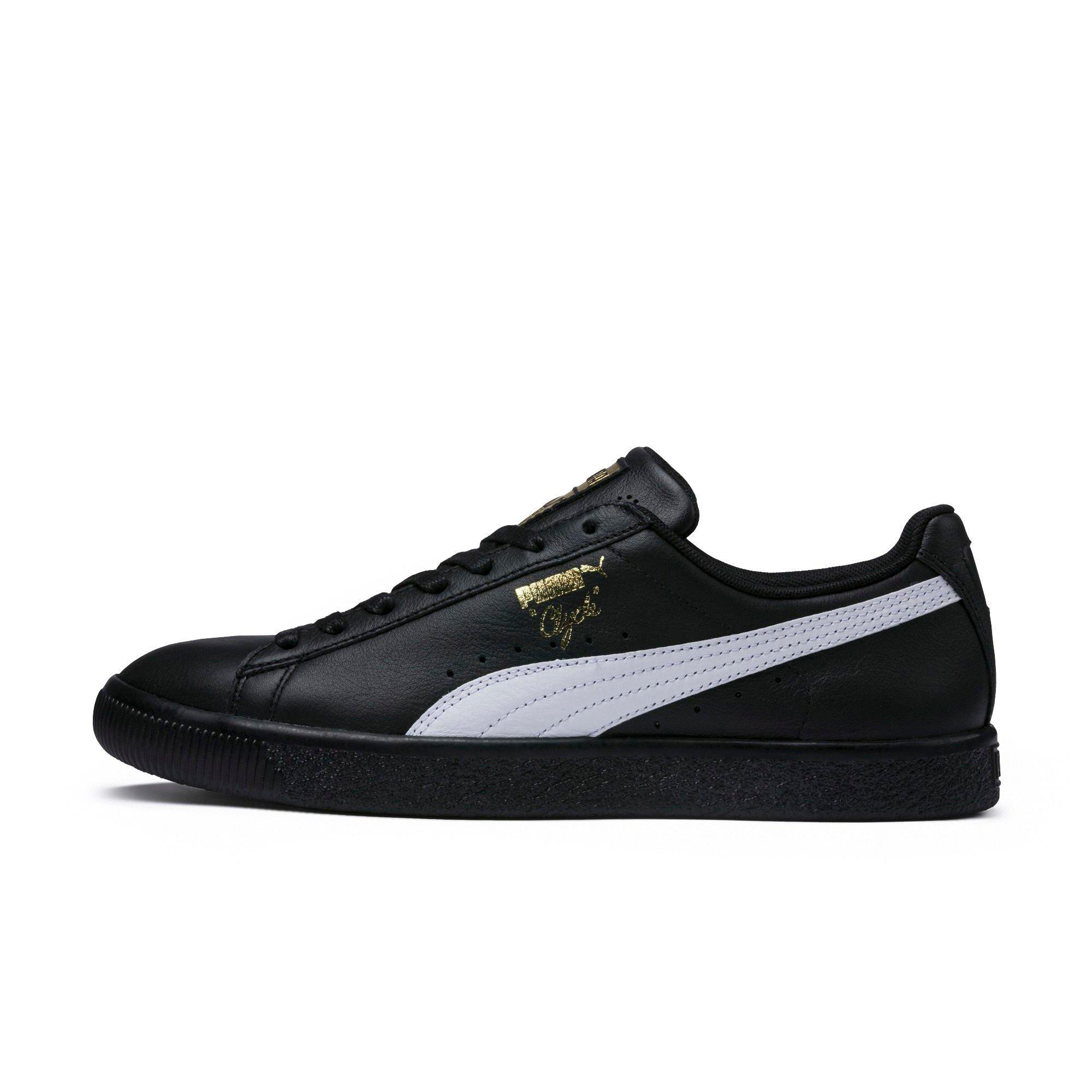 puma clyde black and white