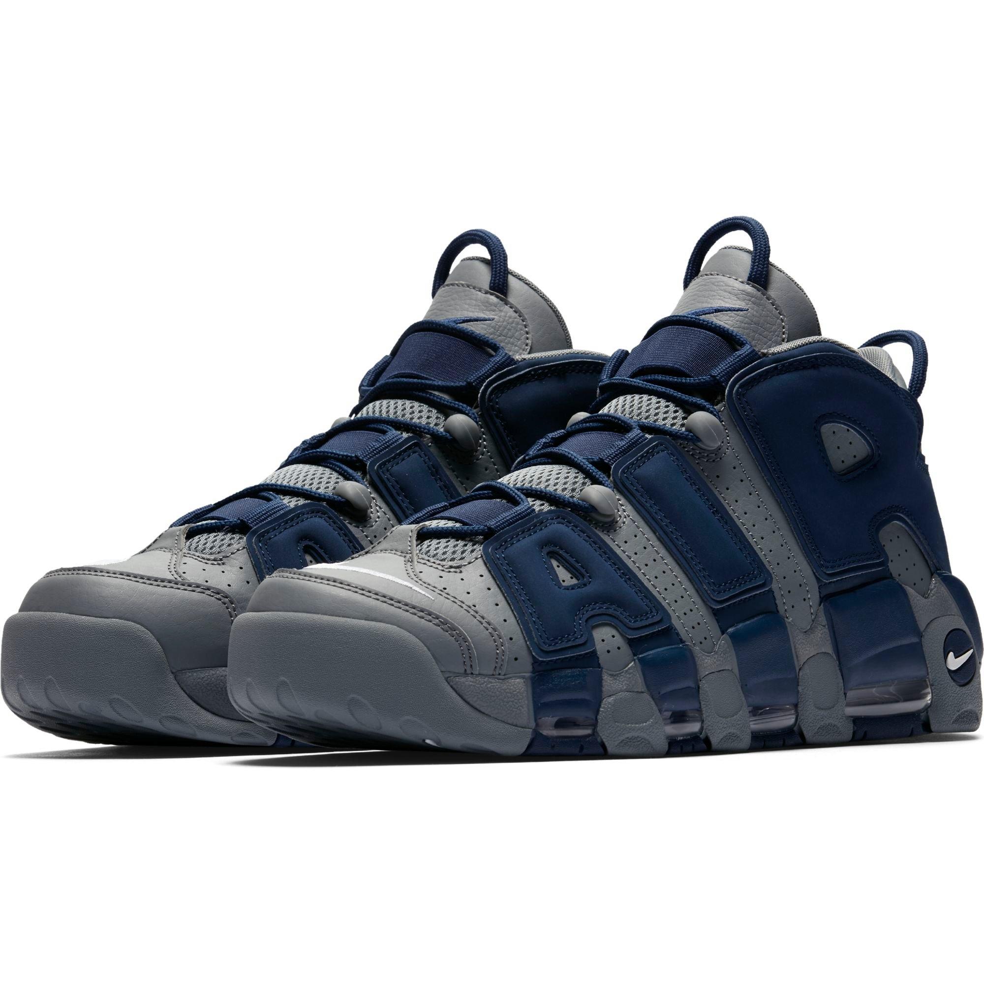nike uptempo blue and grey