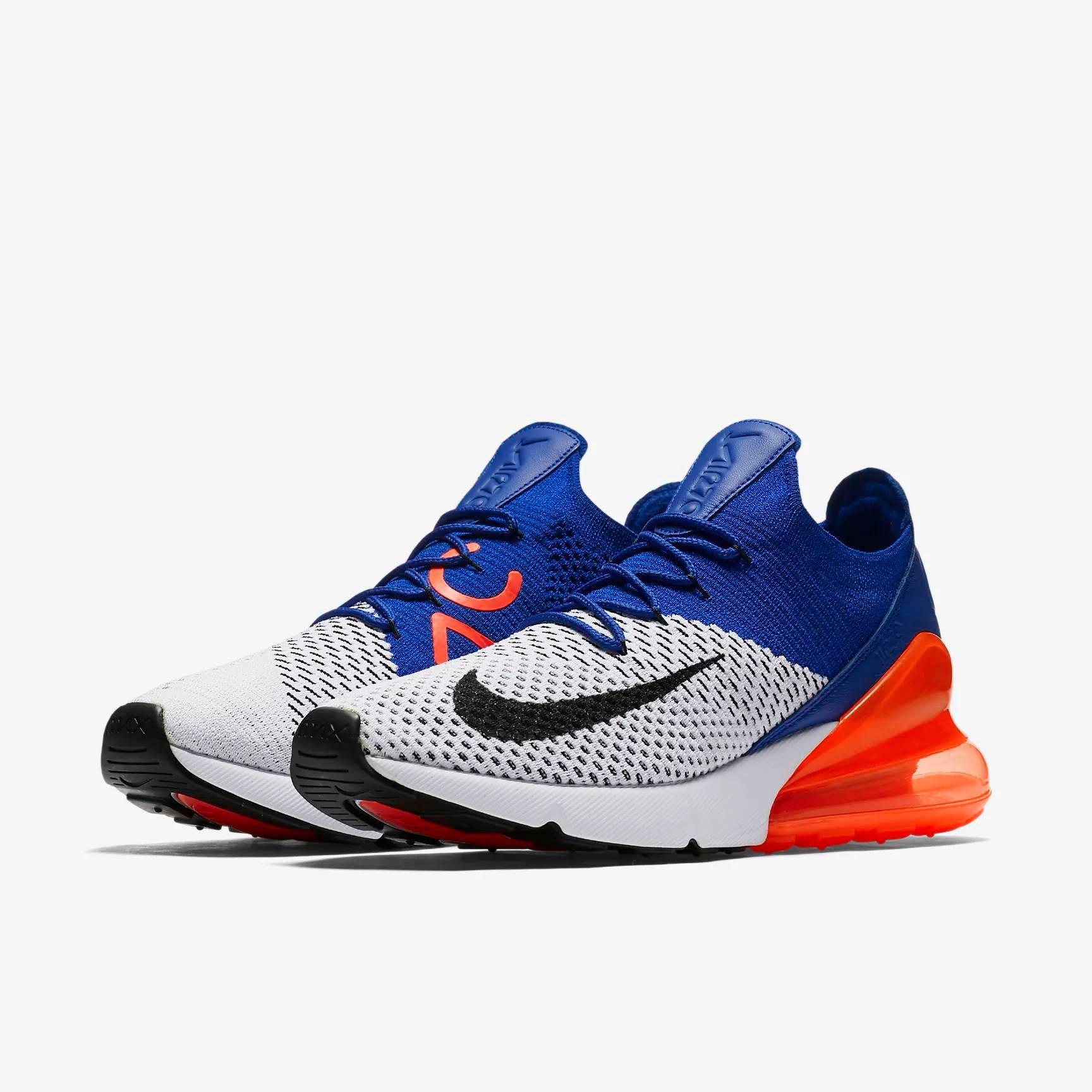 white and blue nike air max 270