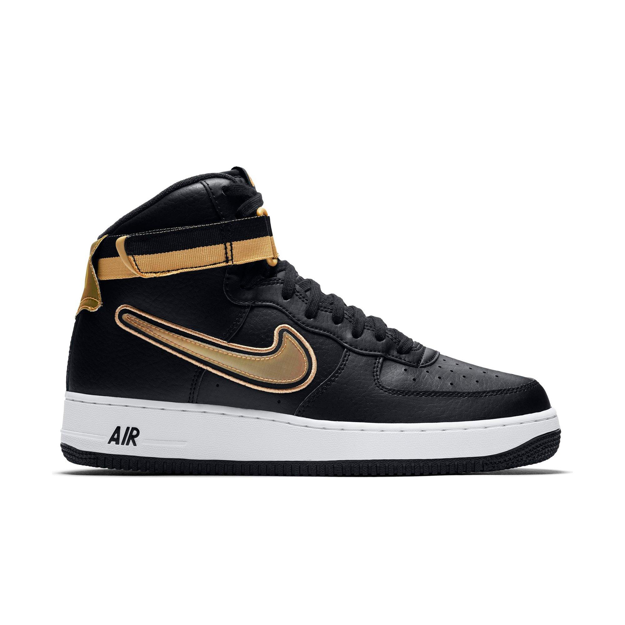 nike air force 1 high black and gold