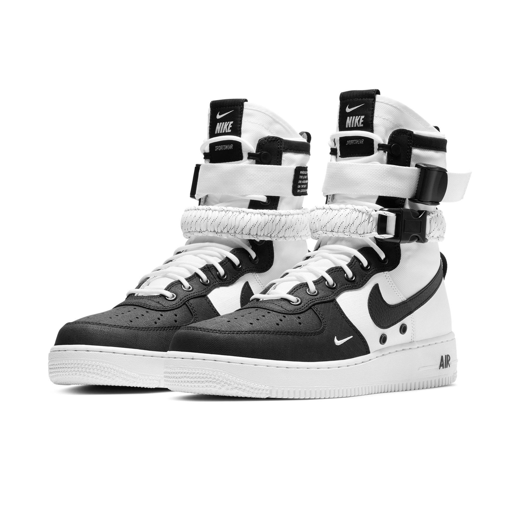 nike sf af1 high black and white