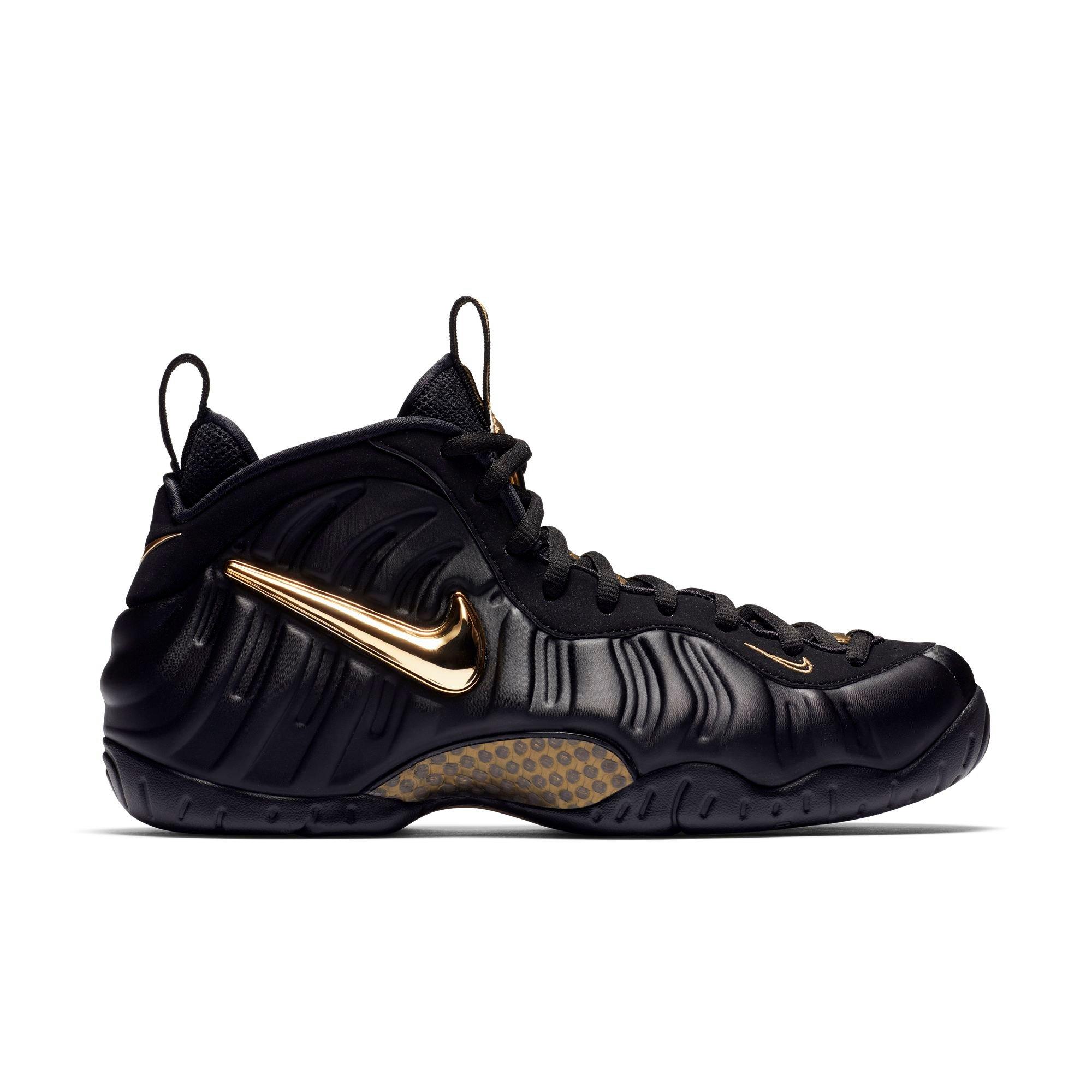 black and gold infant foamposites