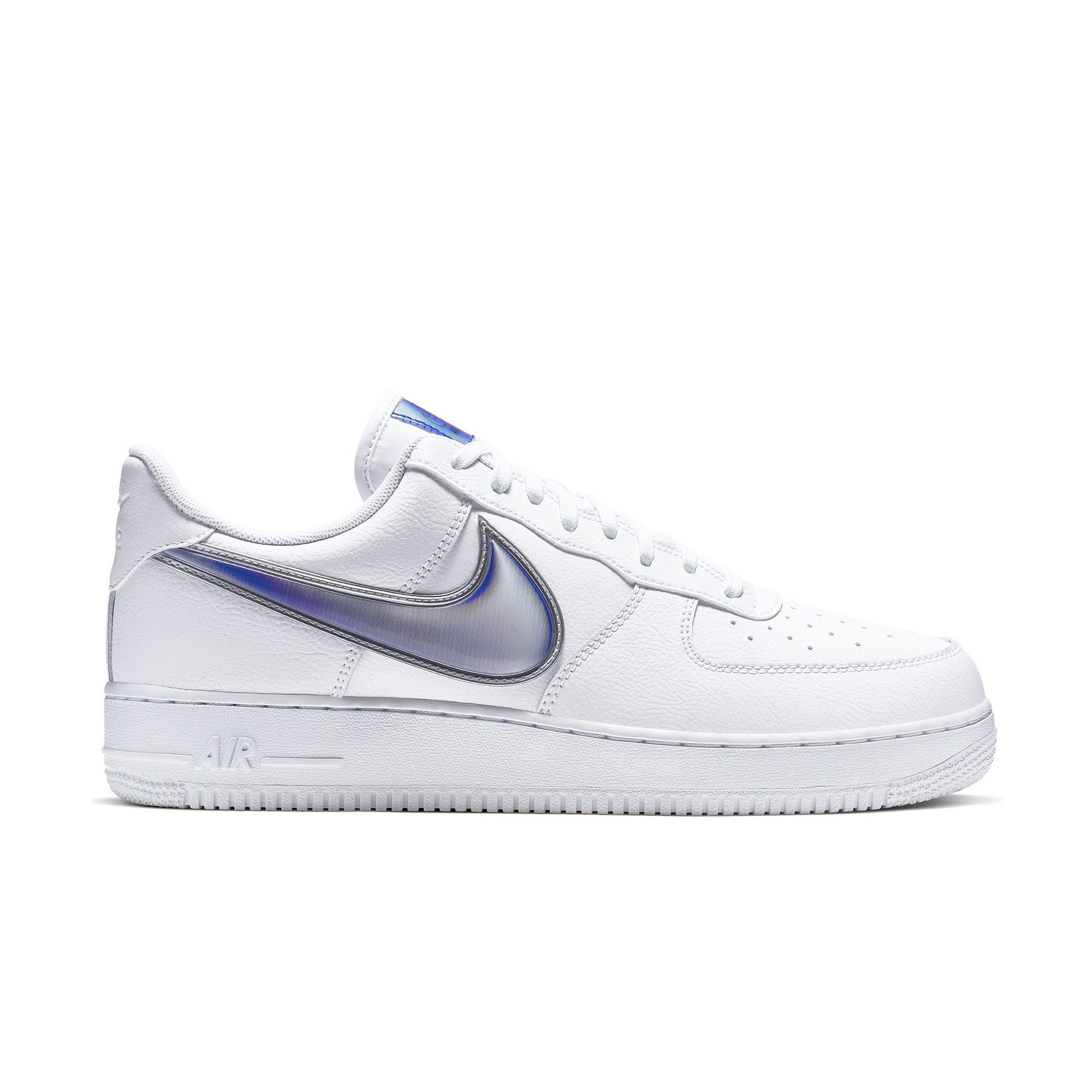 white and blue air force 1s