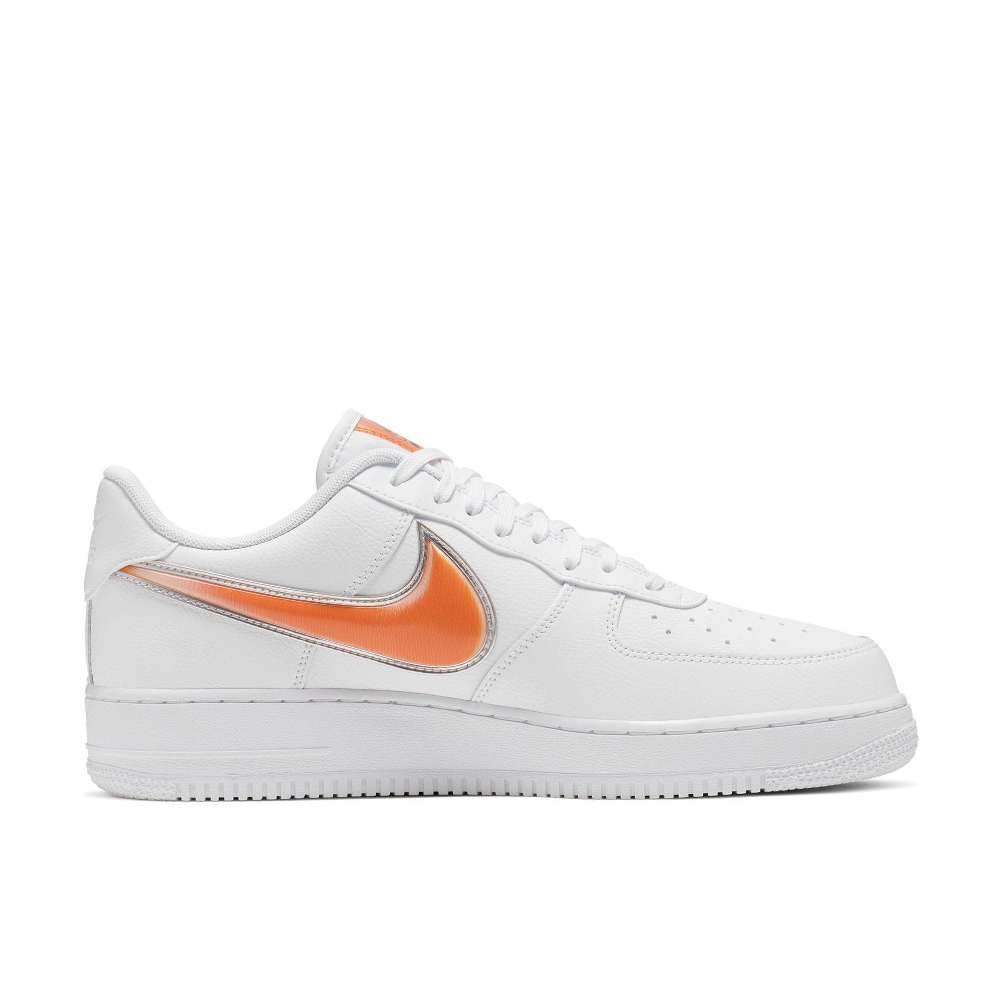 nike shoes orange and white