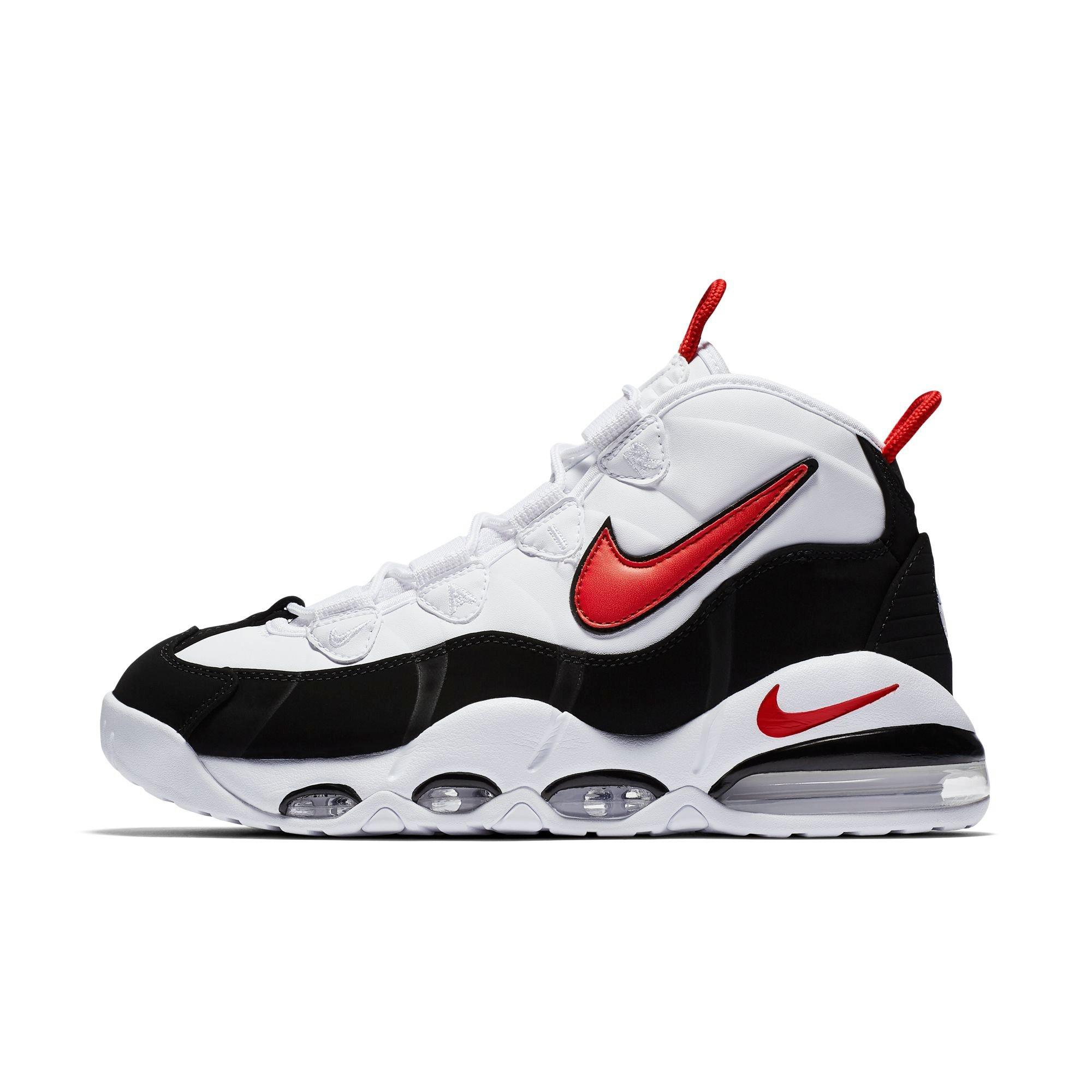 nike air max uptempo 95 white black red