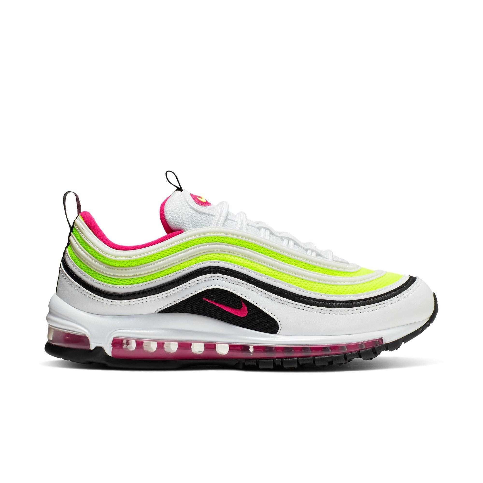 lime green and pink air max 97