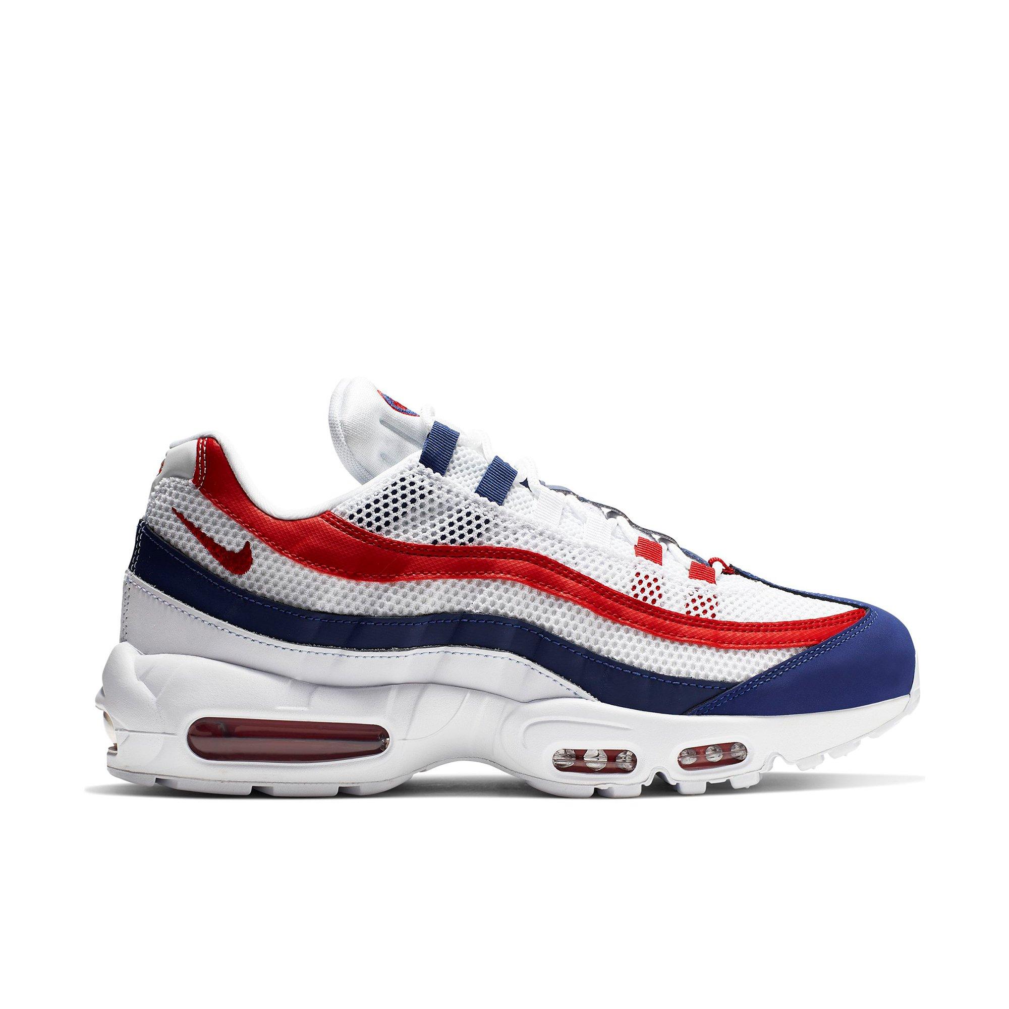 white blue and red air max 95
