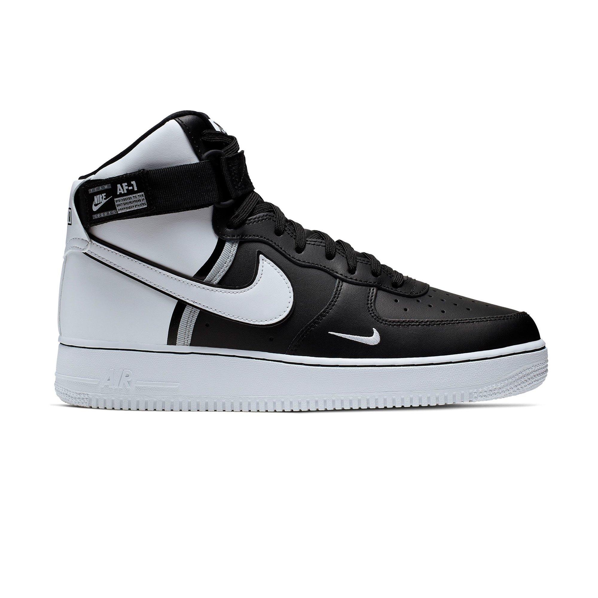 nike air force black and white high