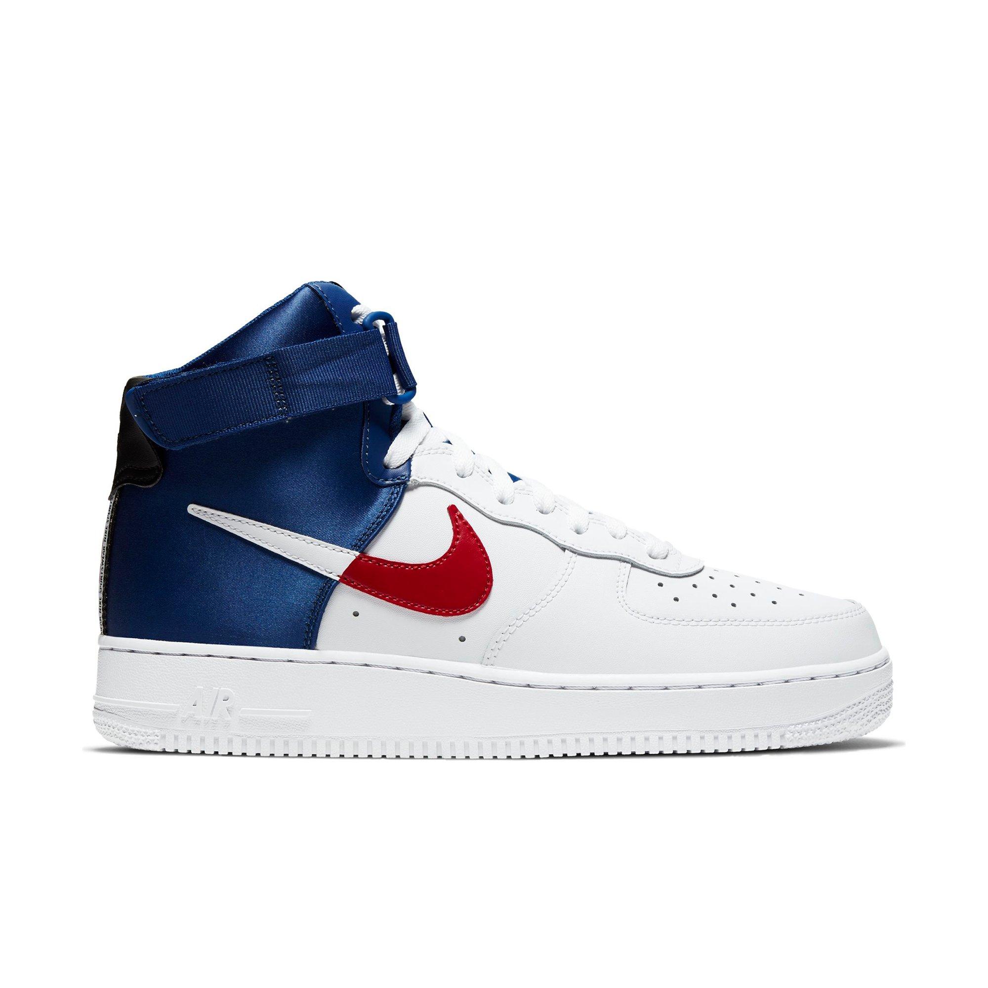 red white and blue air forces high top