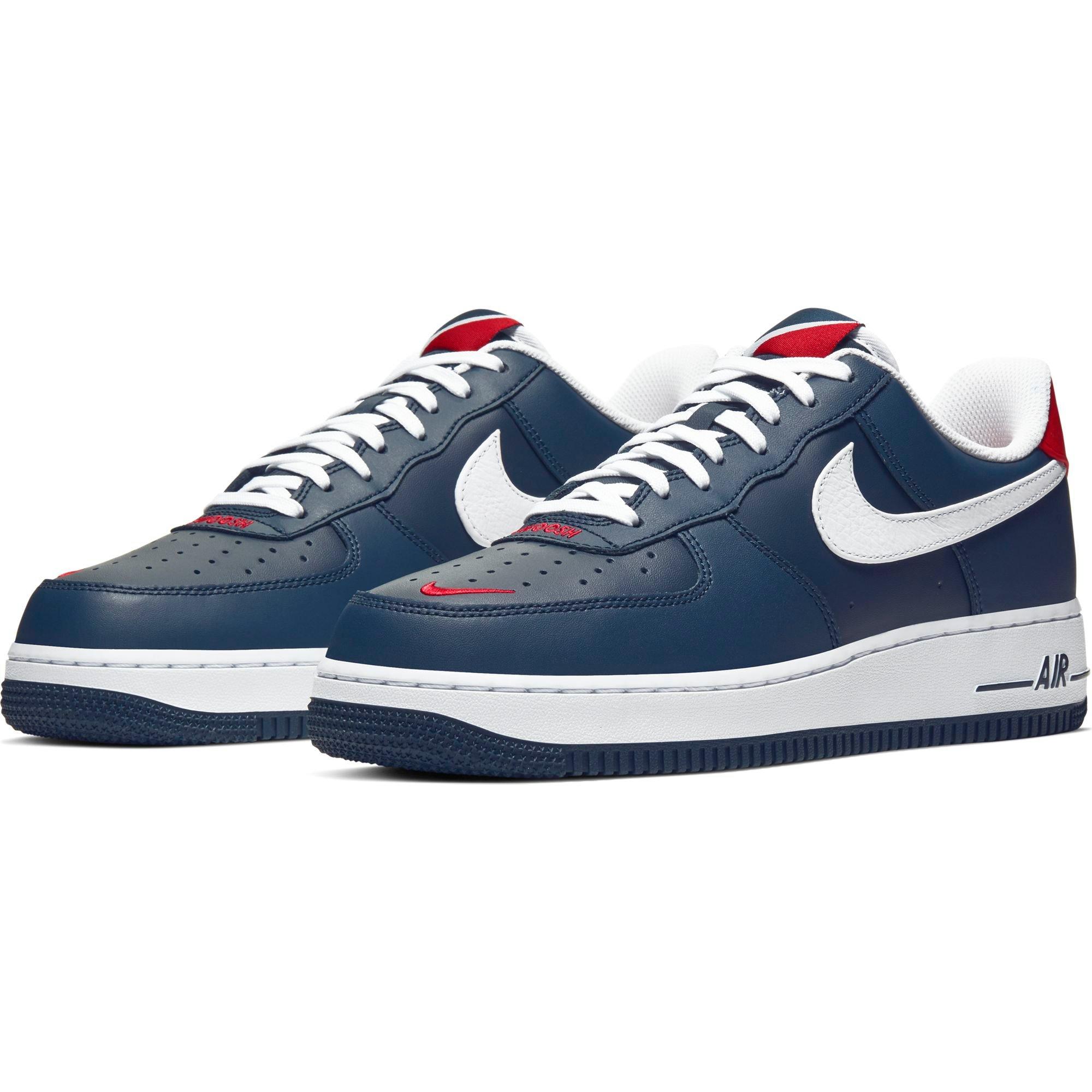 air force 1 navy blue and red