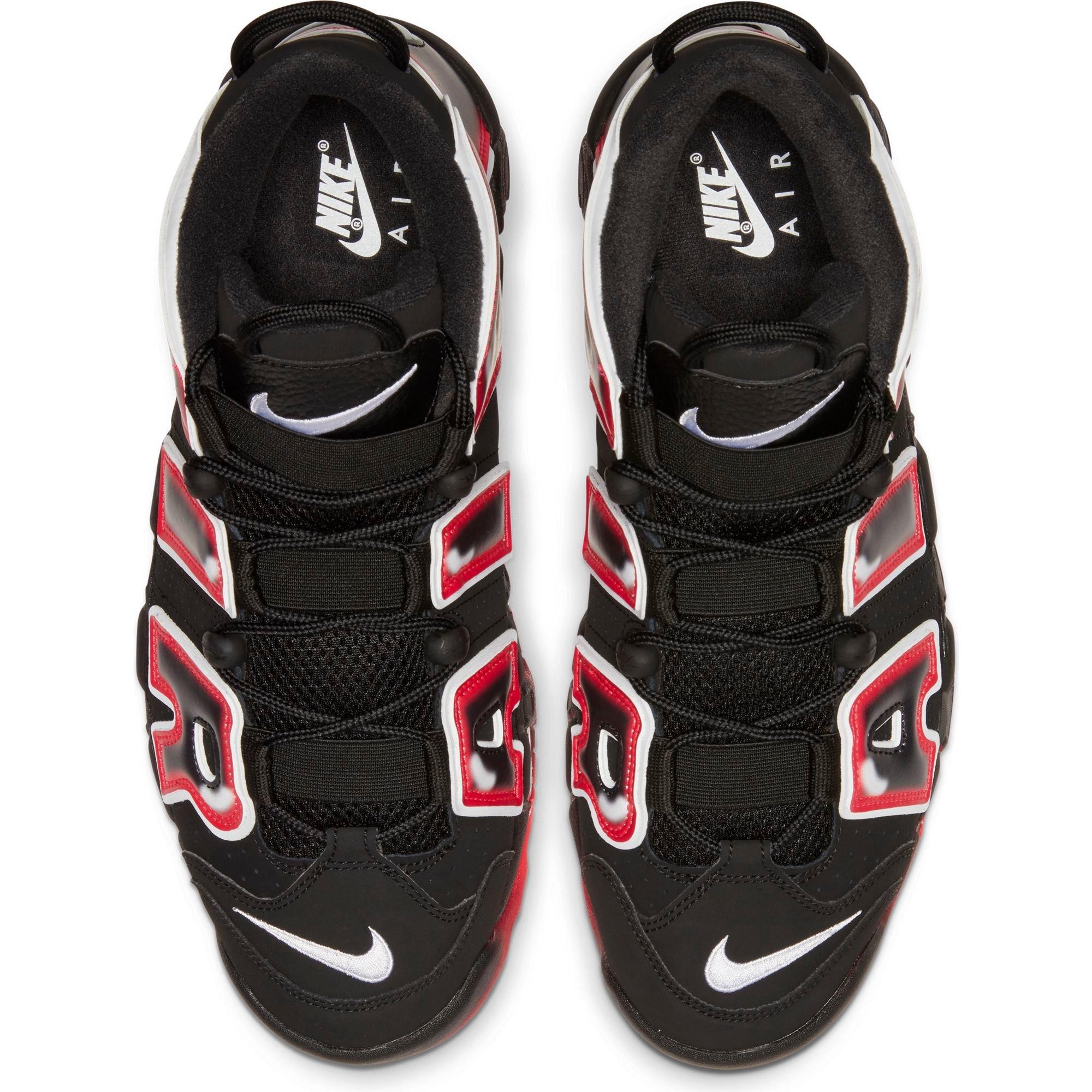nike air uptempo black and red