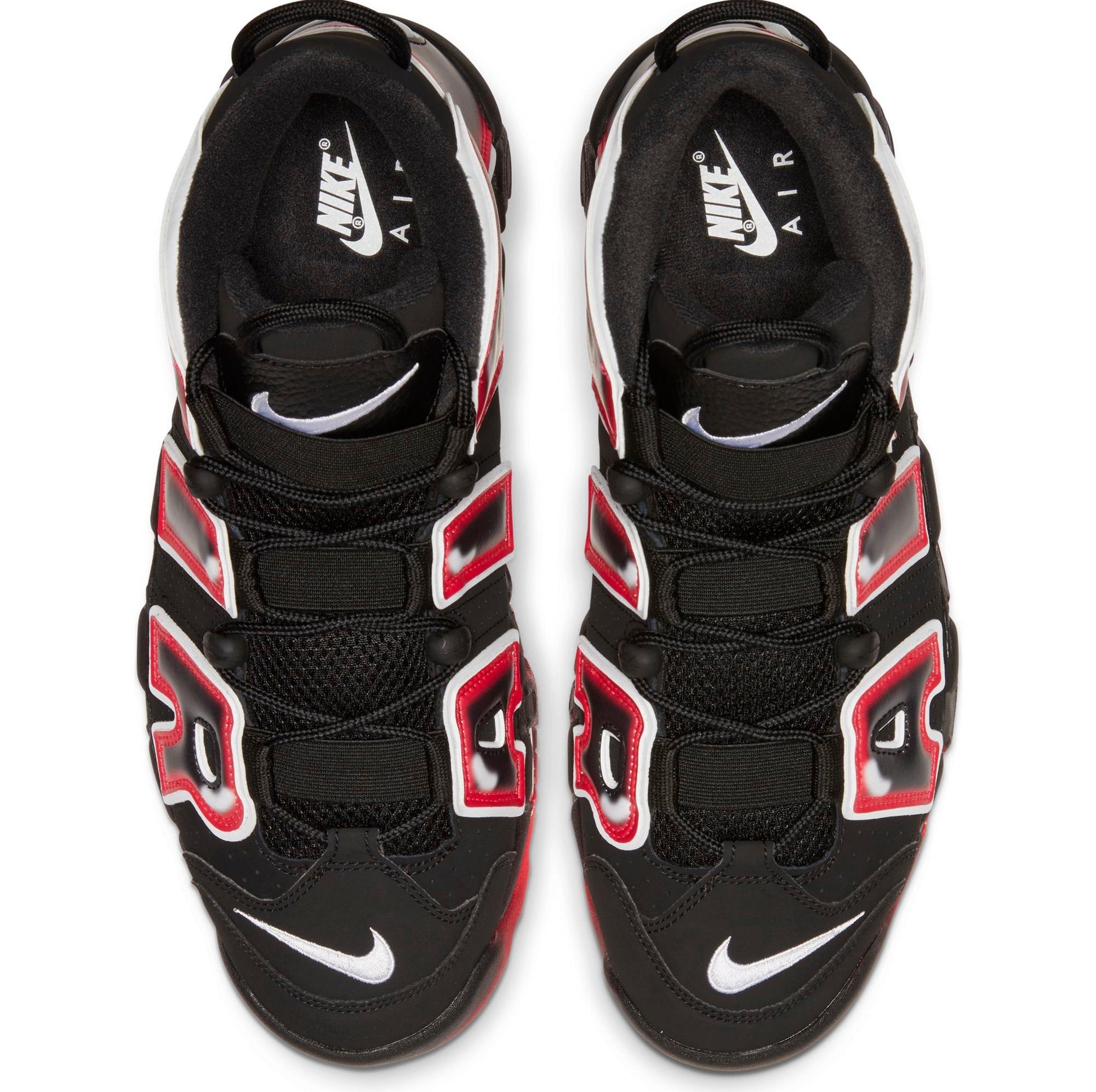 nike air uptempo red black