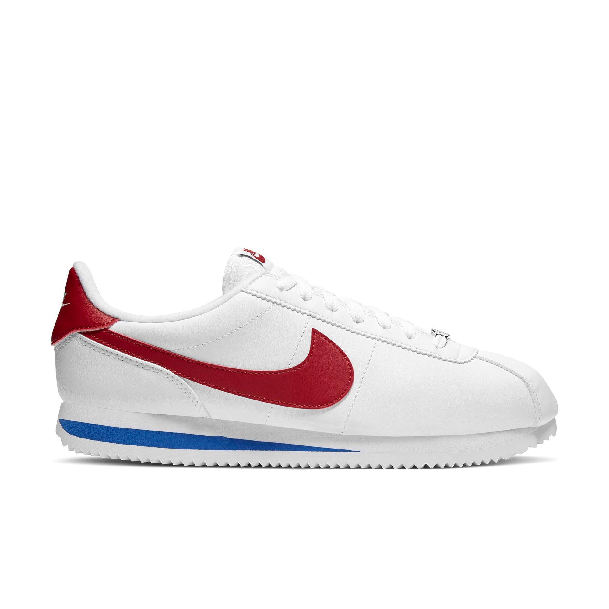 white blue red nike shoes