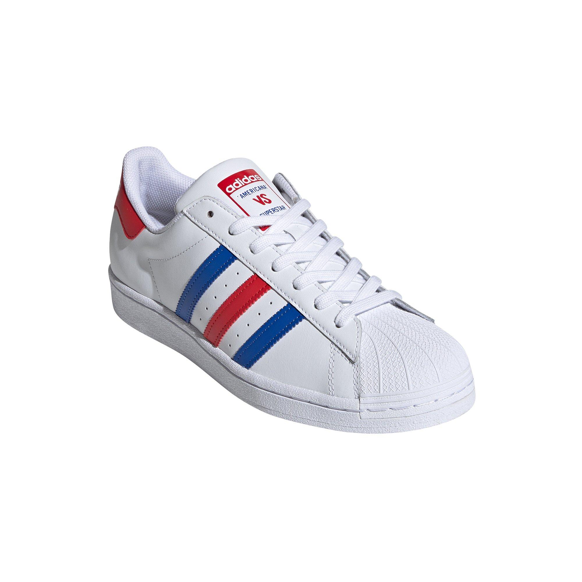 adidas shoes blue and red stripes