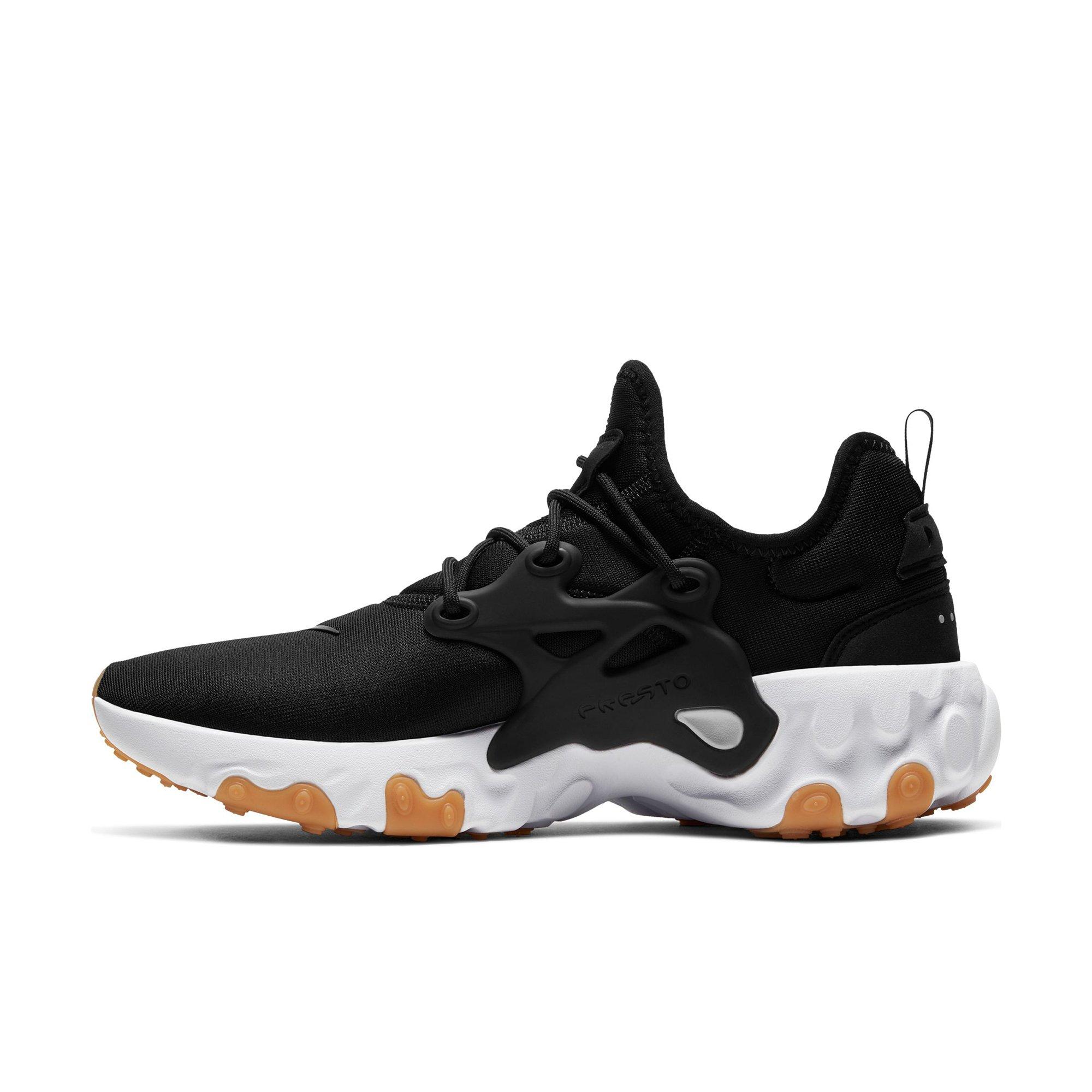 nike react presto black white