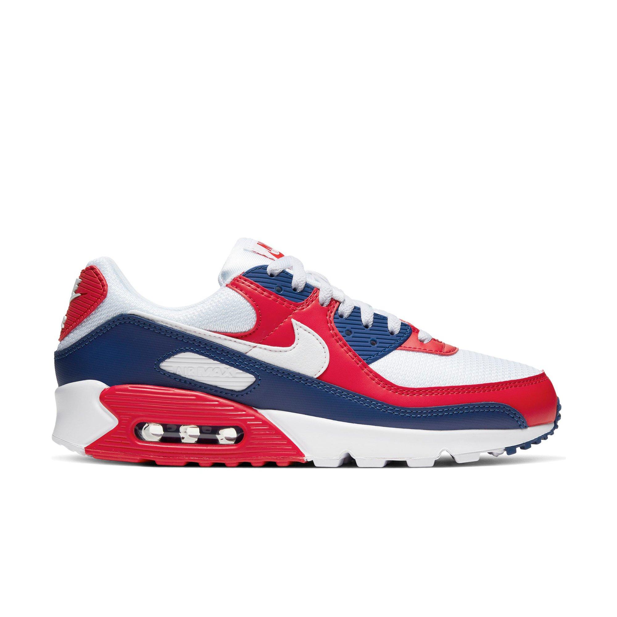 red and blue air max 90