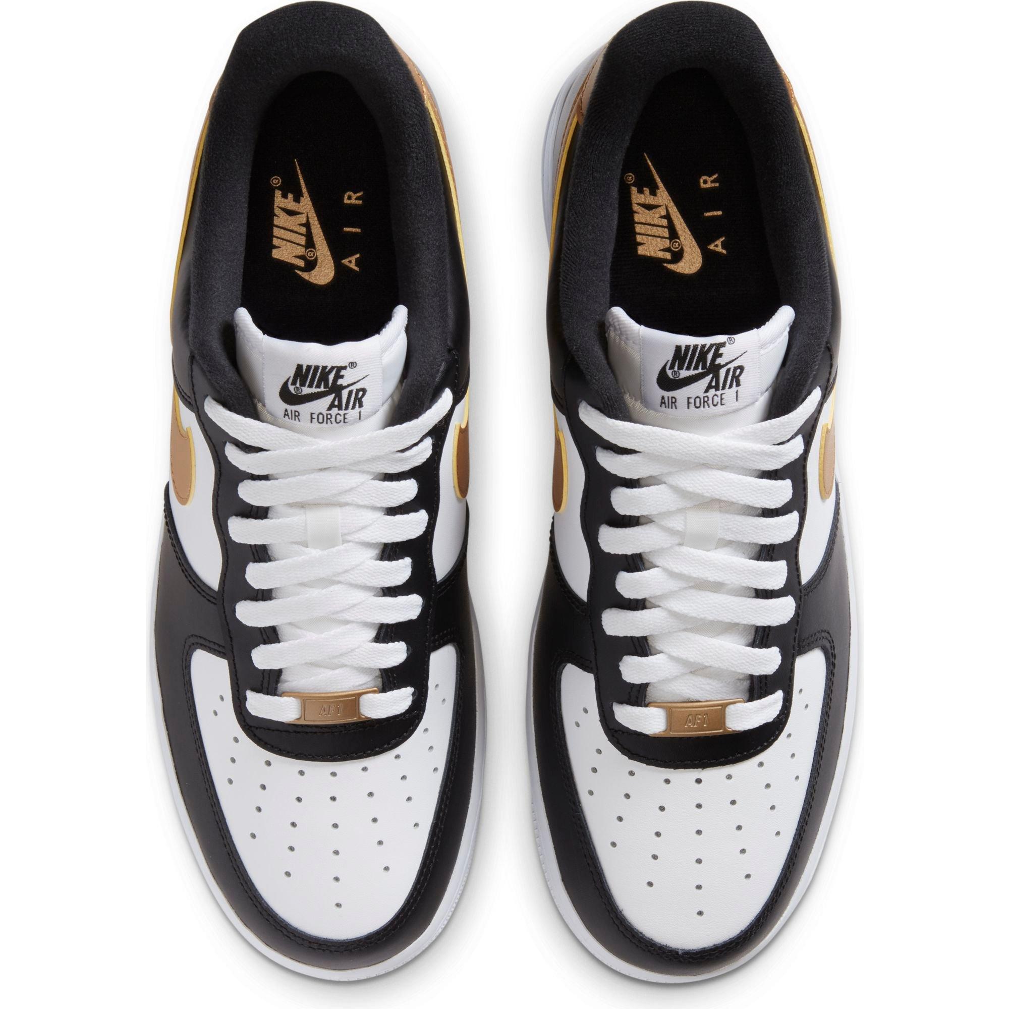 air force 1 black white and gold