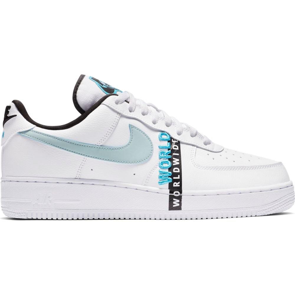 white and blue air force 1s
