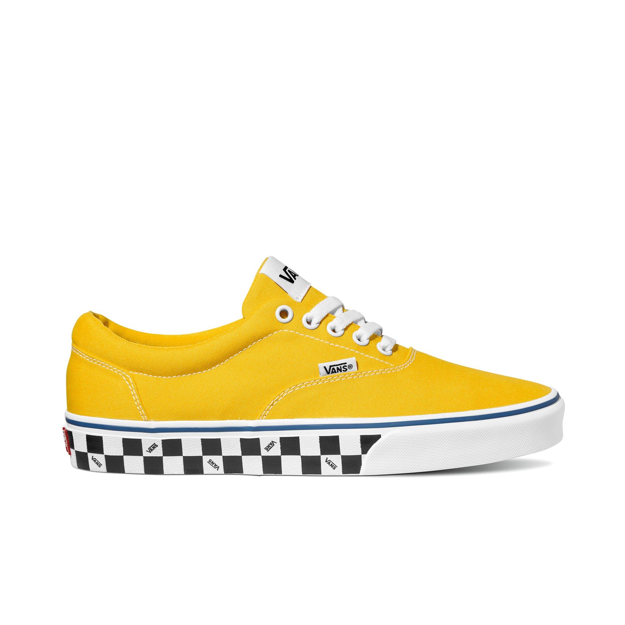 yellow and white checkered vans