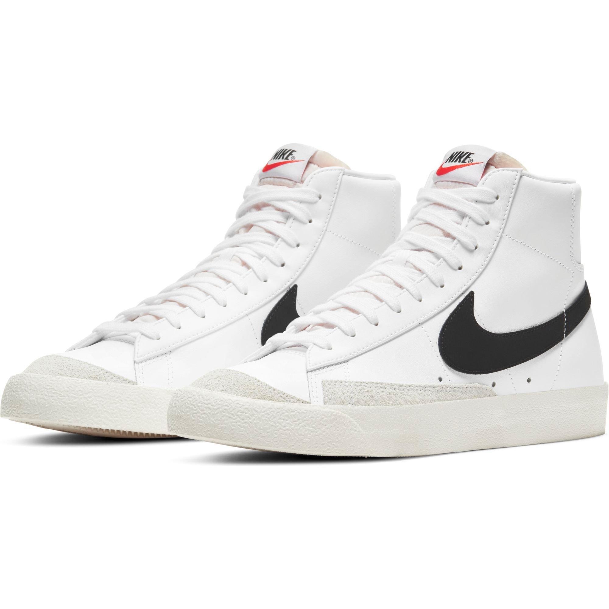 nike blazer mid white and black