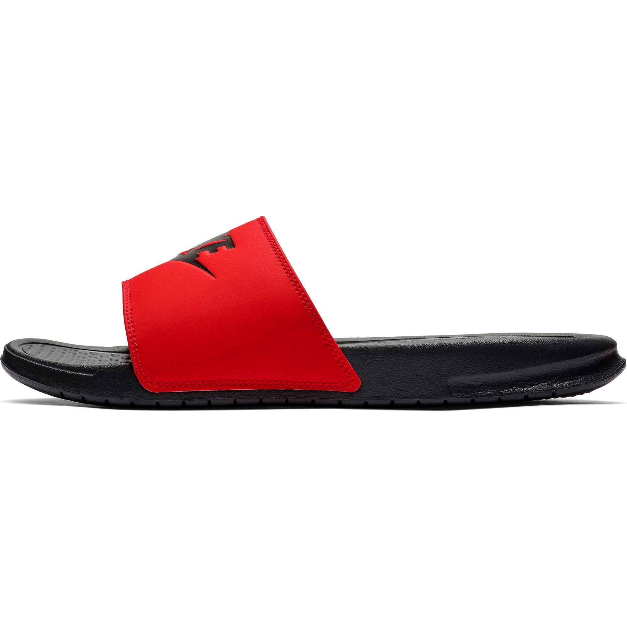 nike slippers red and black