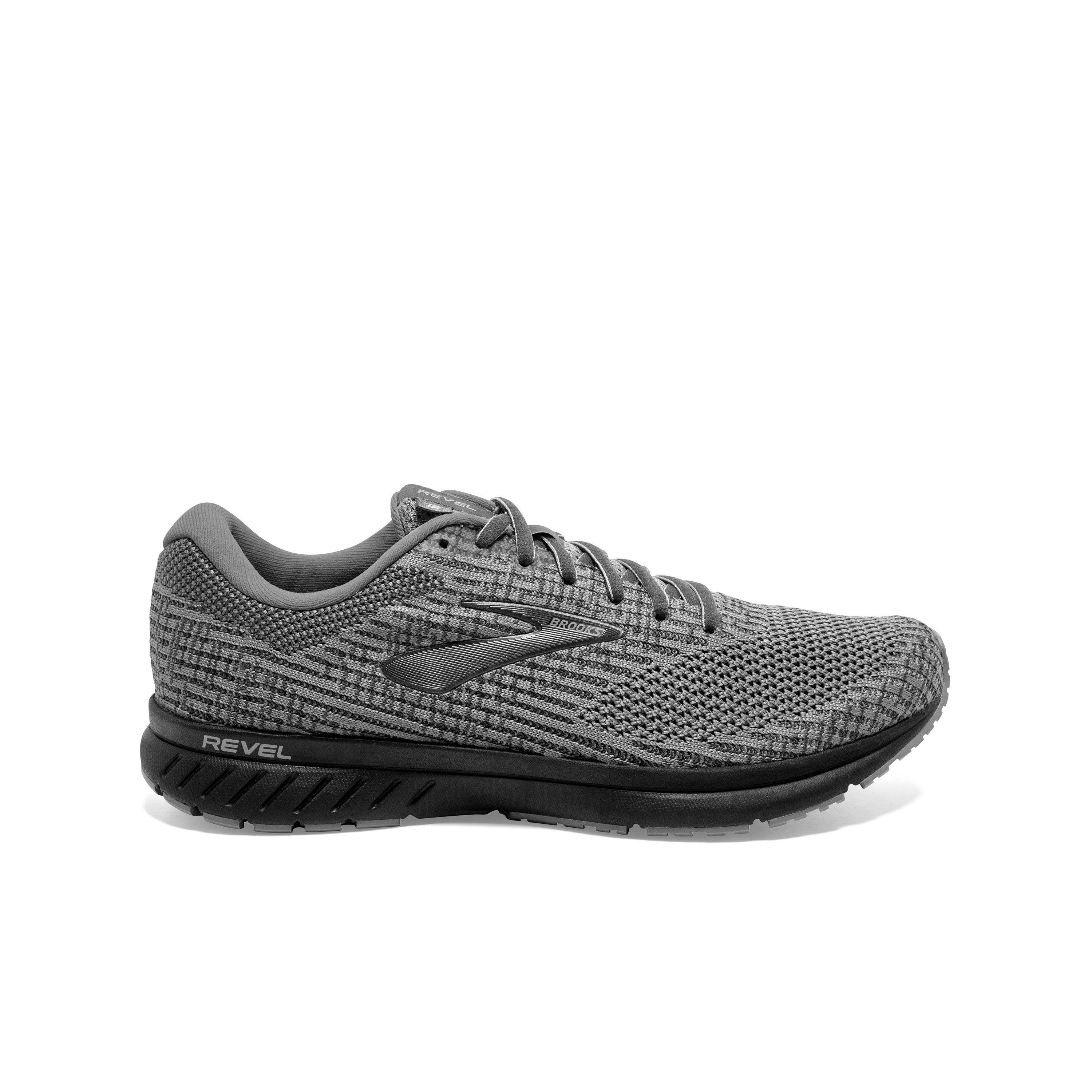 grey and black running shoes