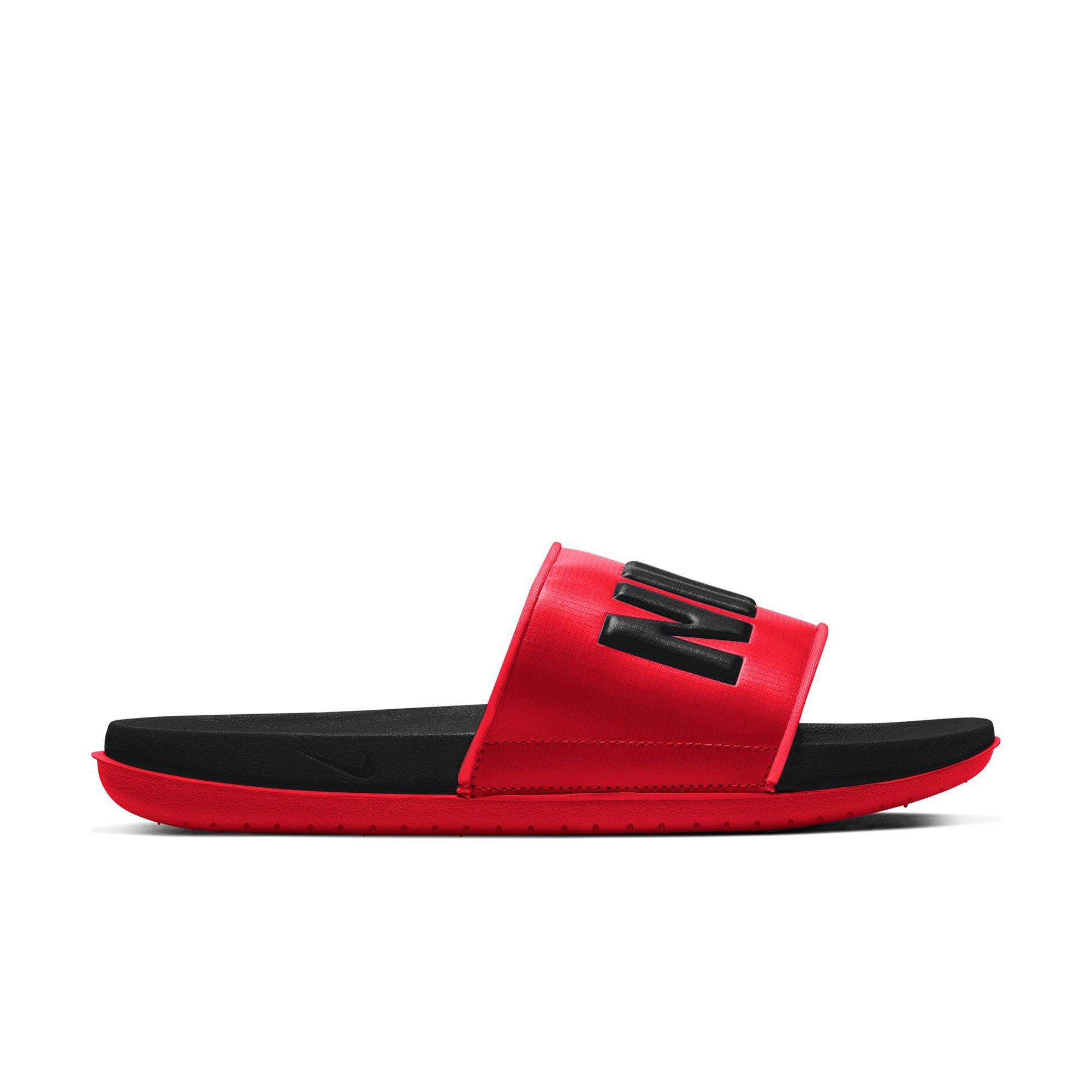 red nike slides for men