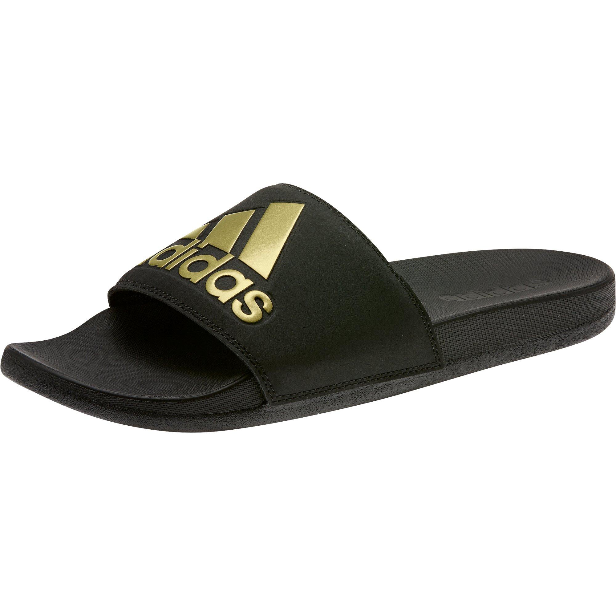 adidas slippers black and gold